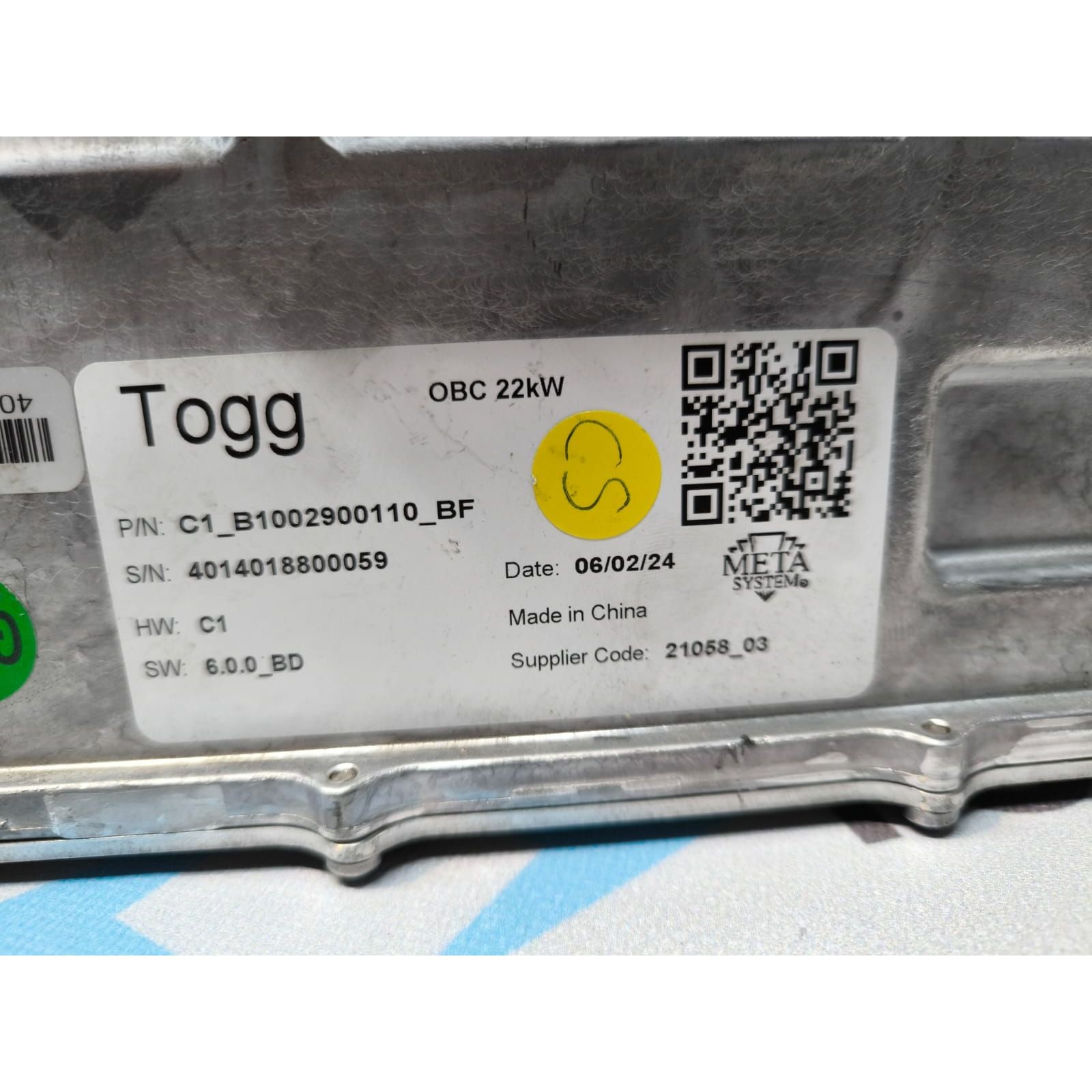 TOGG T10X 22Kw AC-DC ŞARJ ÜNİTESİ SU SOĞUTMALI BATARYA ŞARJ MODÜLÜ C1_B1002900110_BF