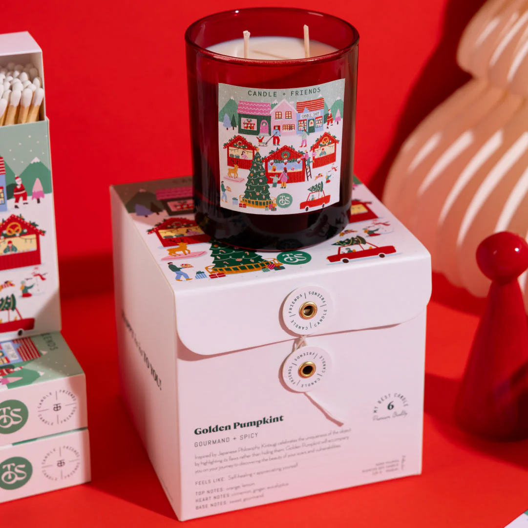  Golden Pumpkint Candle and Friends Yılbaşı Mumu