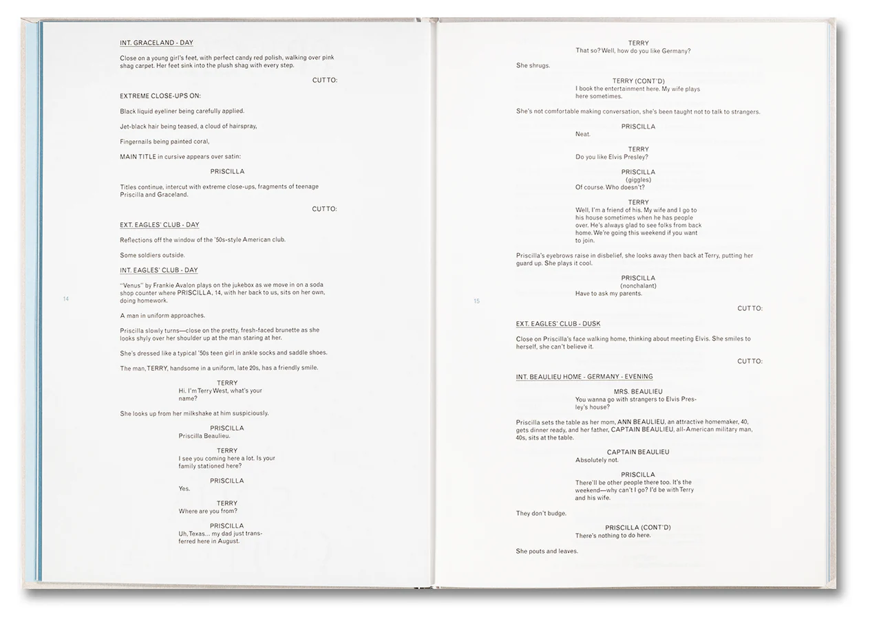 Priscilla Screenplay Book by Sofia Coppola