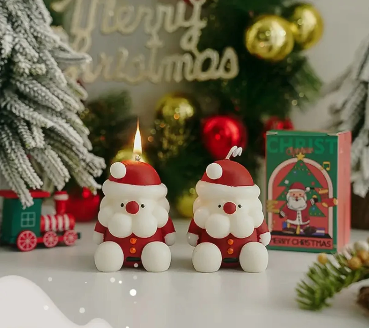 Handmade Santa Candle 