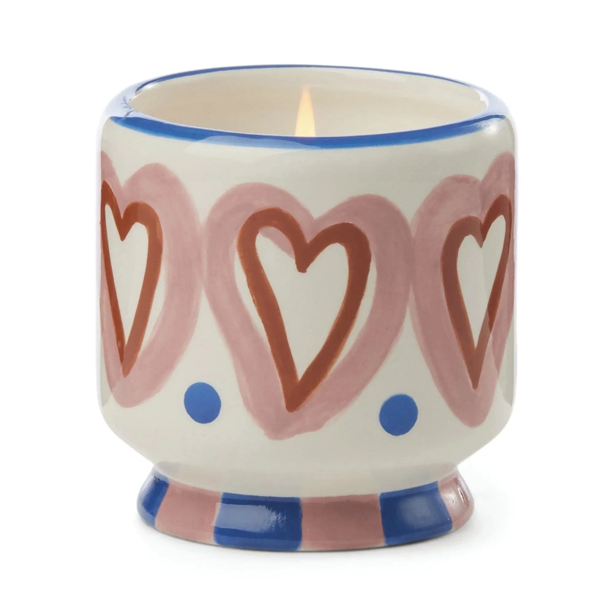 A DOPO HEARTS CERAMIC CANDLE-ROSEWOOD VANILLA
