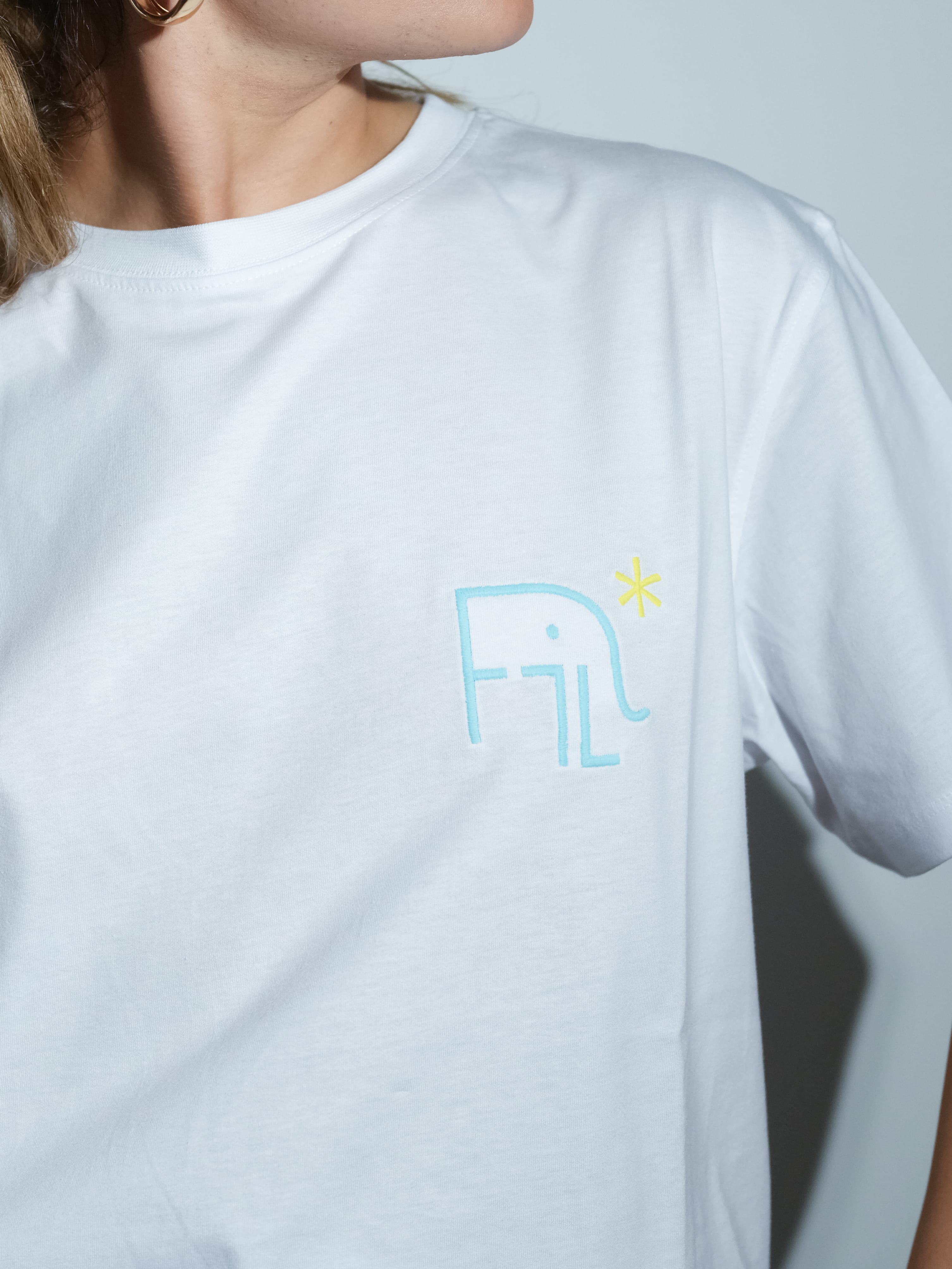FiL x Reflect Studio Basic Lightweight T-Shirt - Beyaz