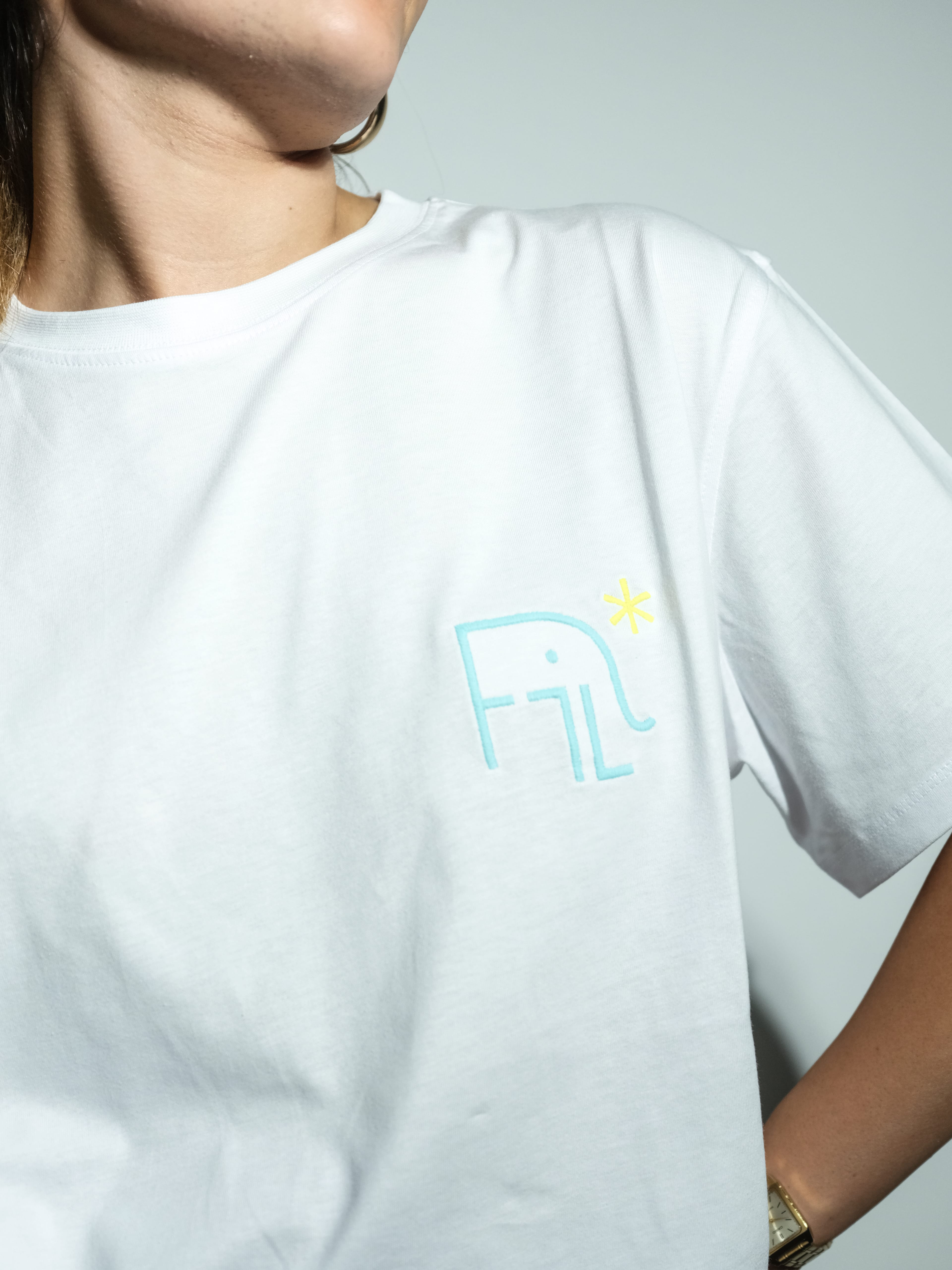 FiL x Reflect Studio Basic Lightweight T-Shirt - Beyaz