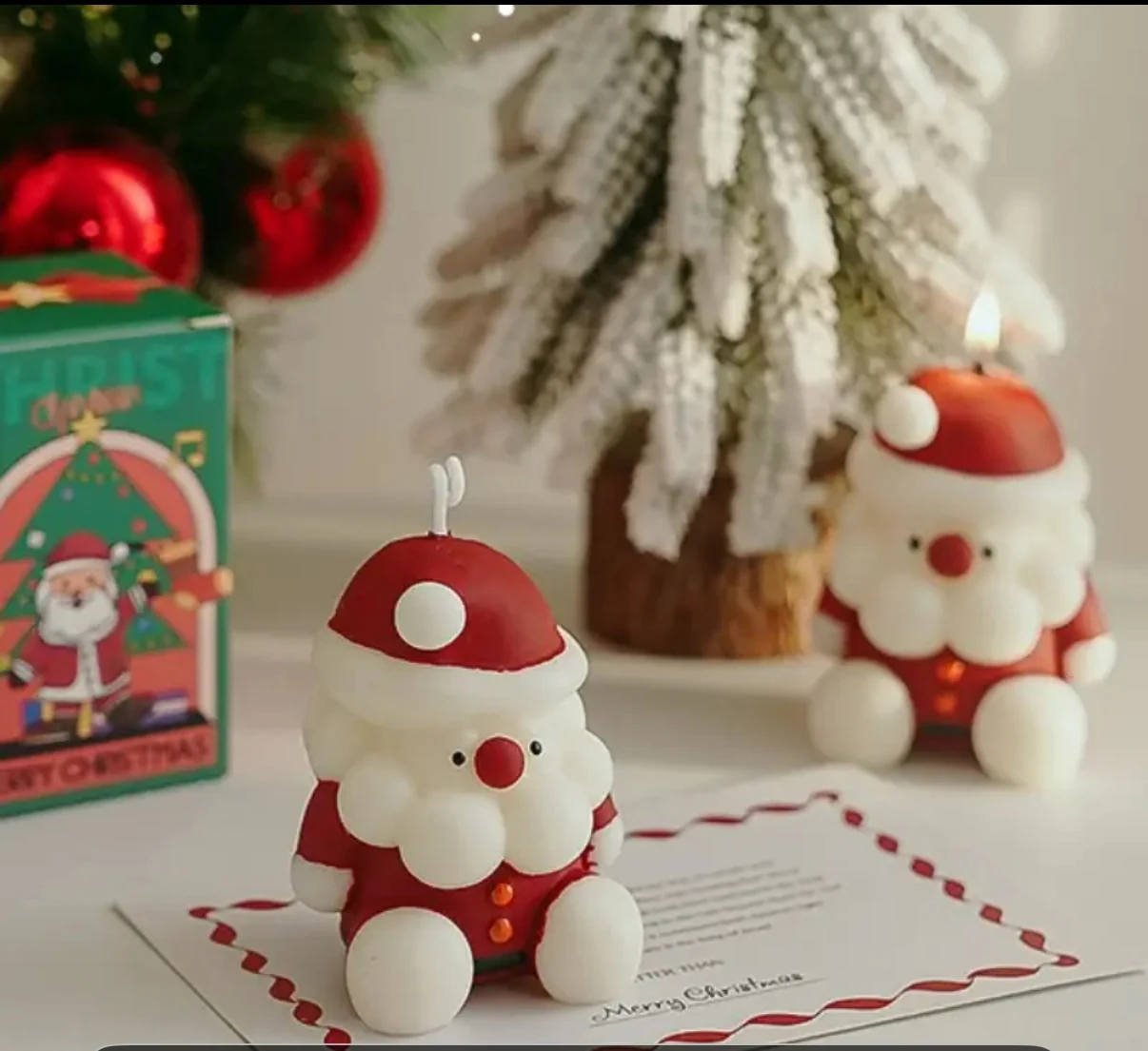 Handmade Santa Candle 