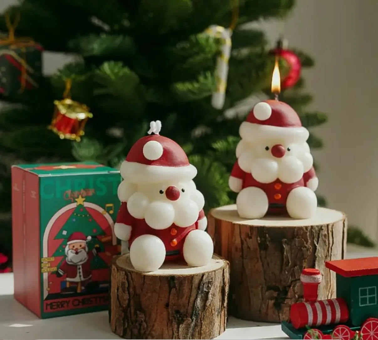 Handmade Santa Candle 