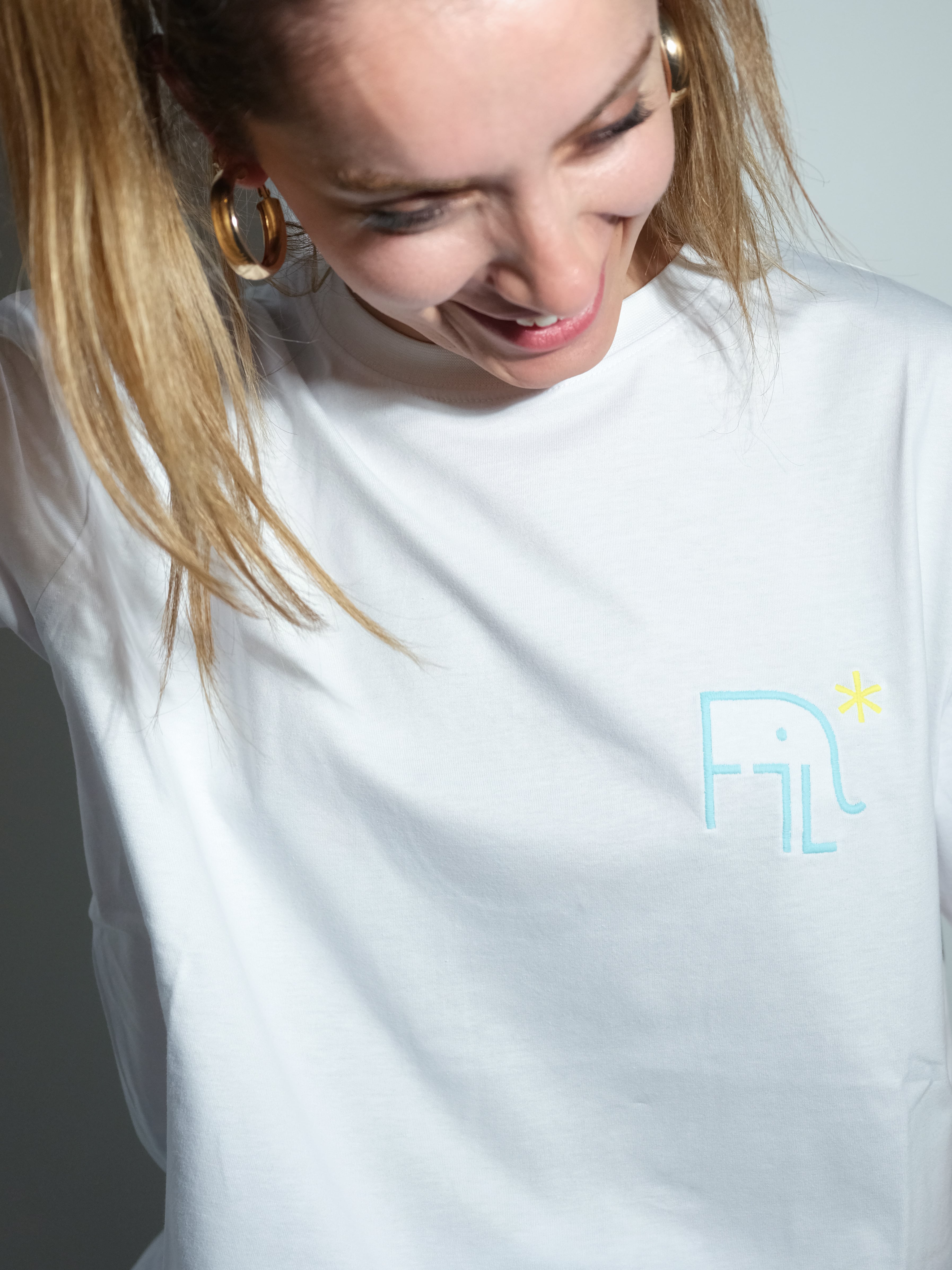 FiL x Reflect Studio Basic Lightweight T-Shirt - Beyaz