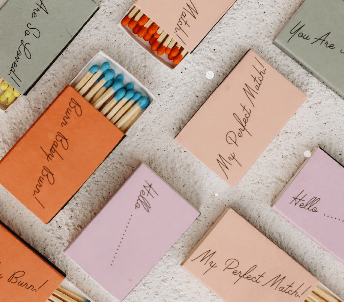 Colourful Baby Match Boxes by Candle and Friends