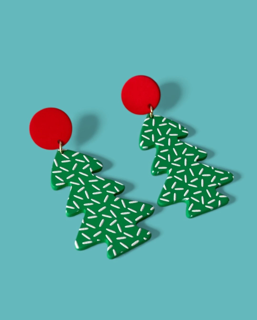 Christmas Tree Acrylic Dangle Earings 