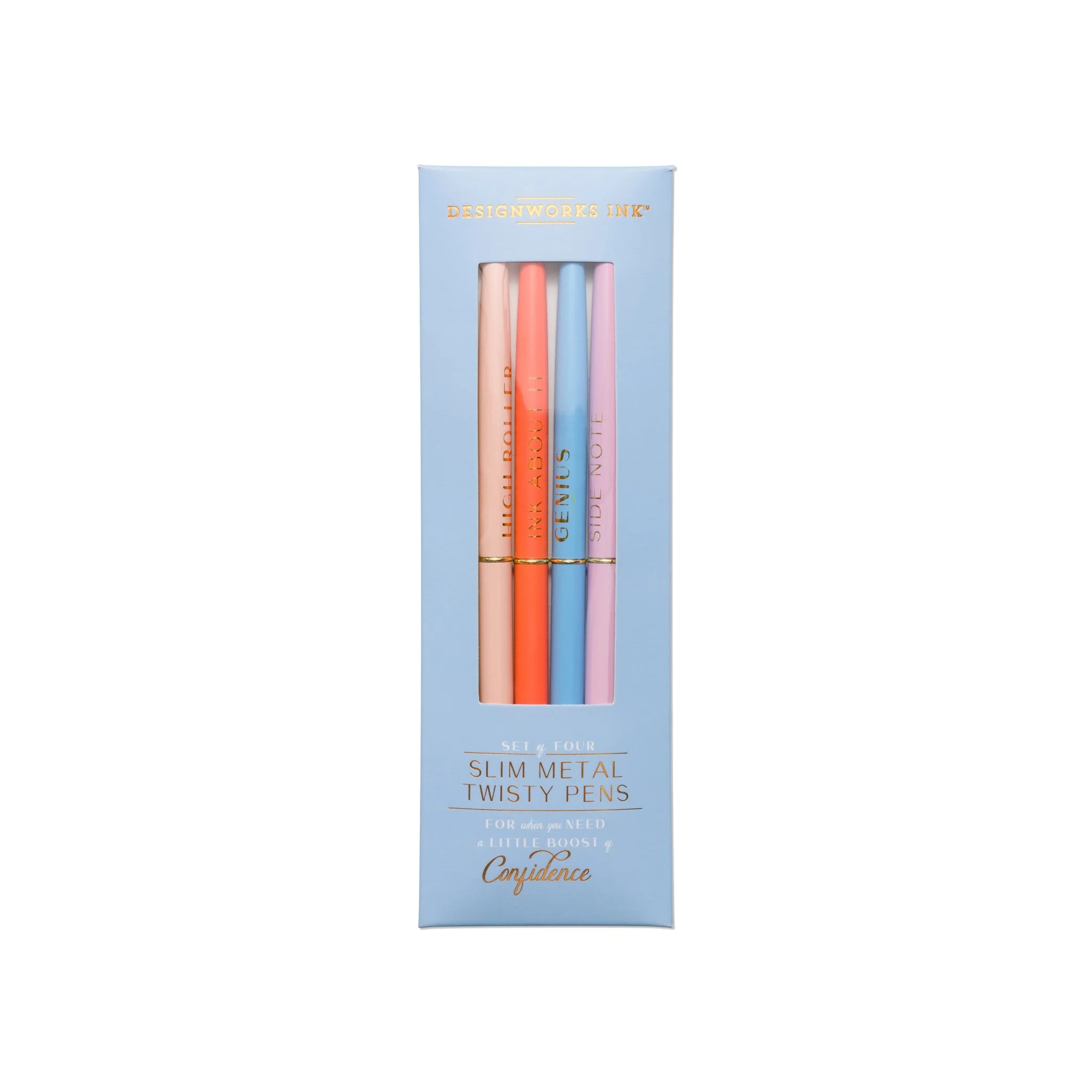 Slim Metal Twisty Pens - Confidence Set of 4