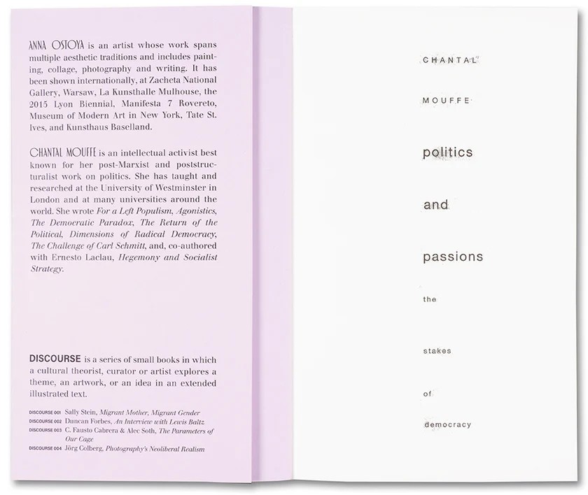 Politics & Passion by Anna Ostoya & Chantal Mouffe