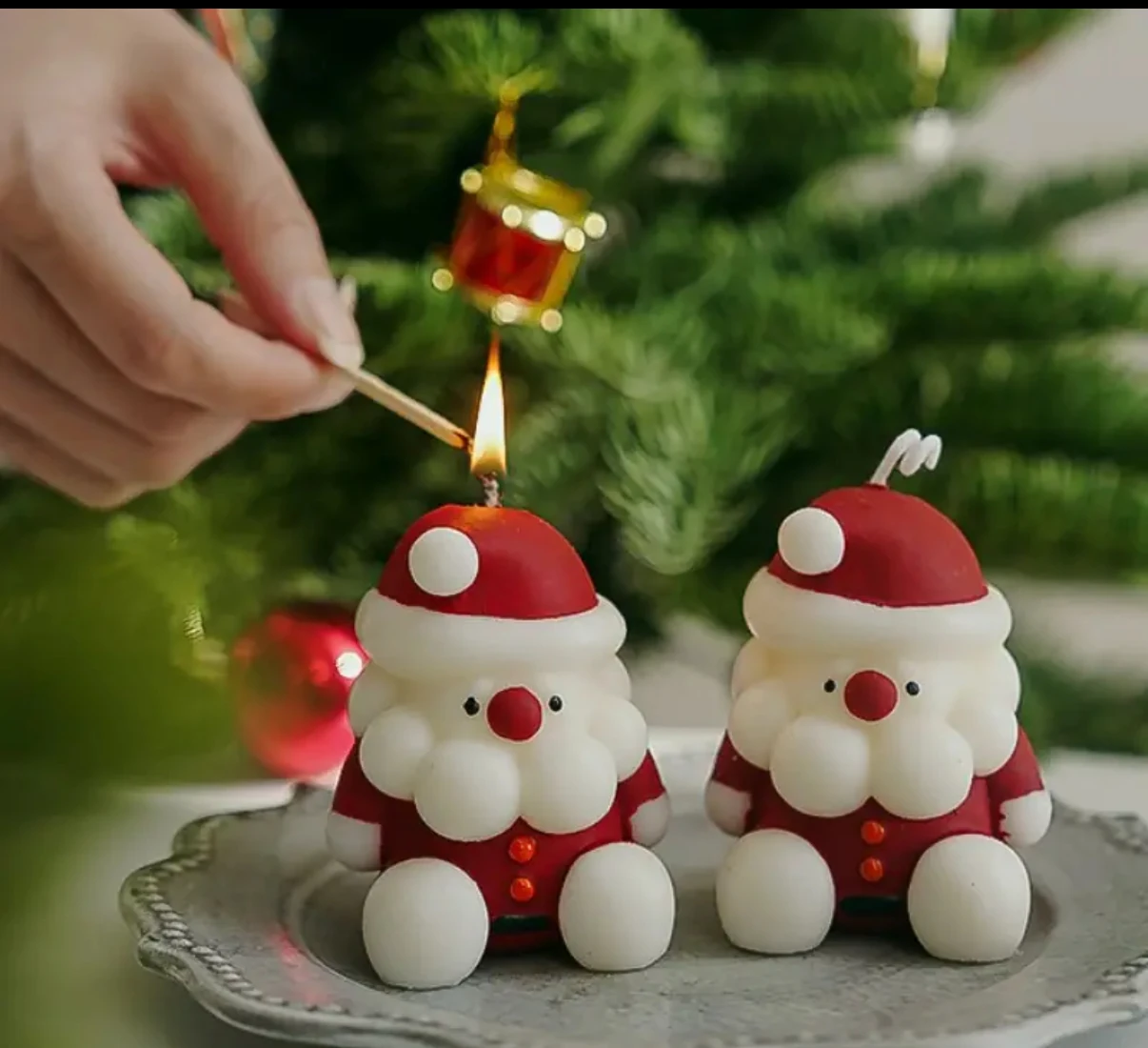 Handmade Santa Candle 