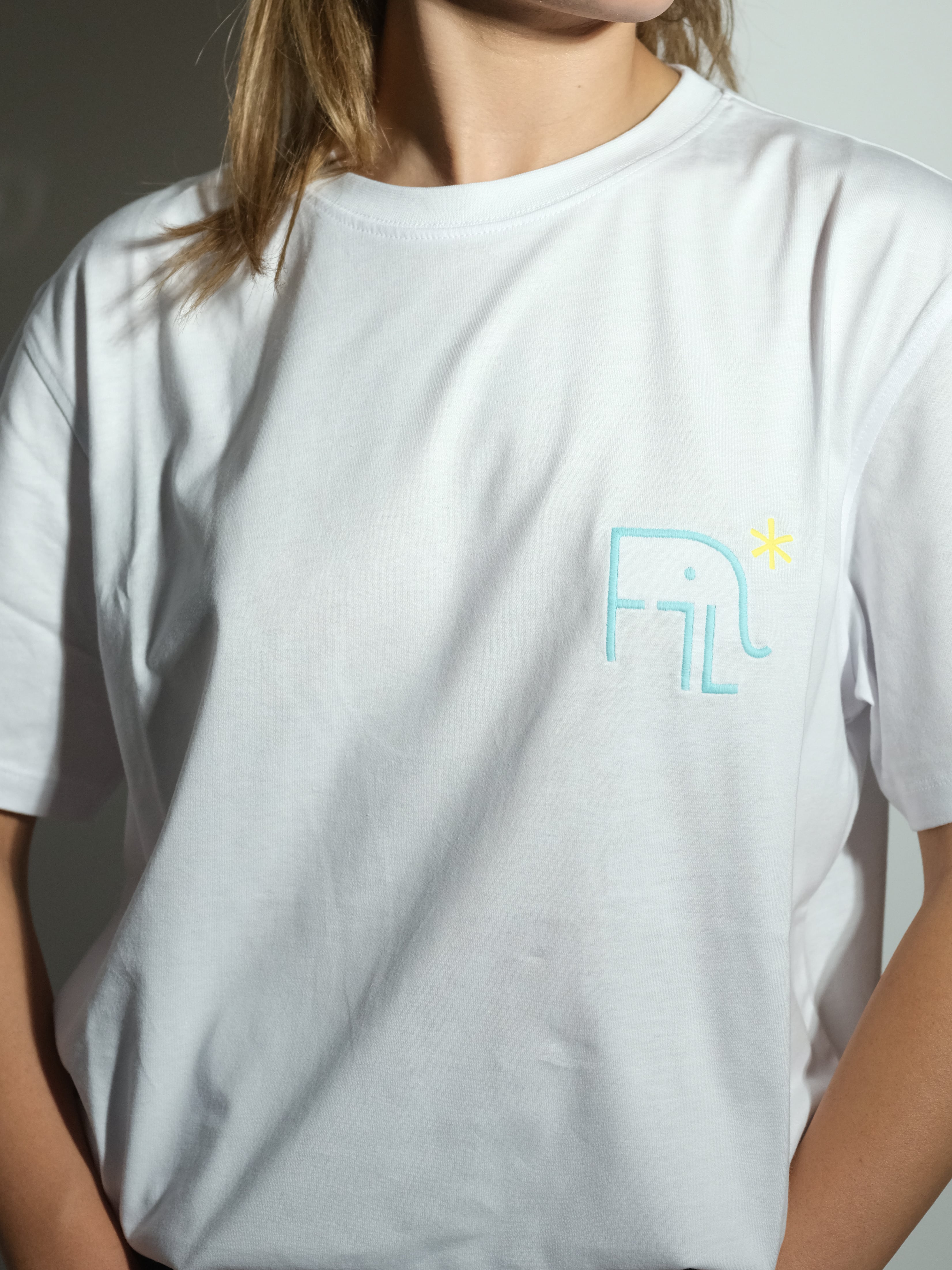 FiL x Reflect Studio Basic Lightweight T-Shirt - Beyaz