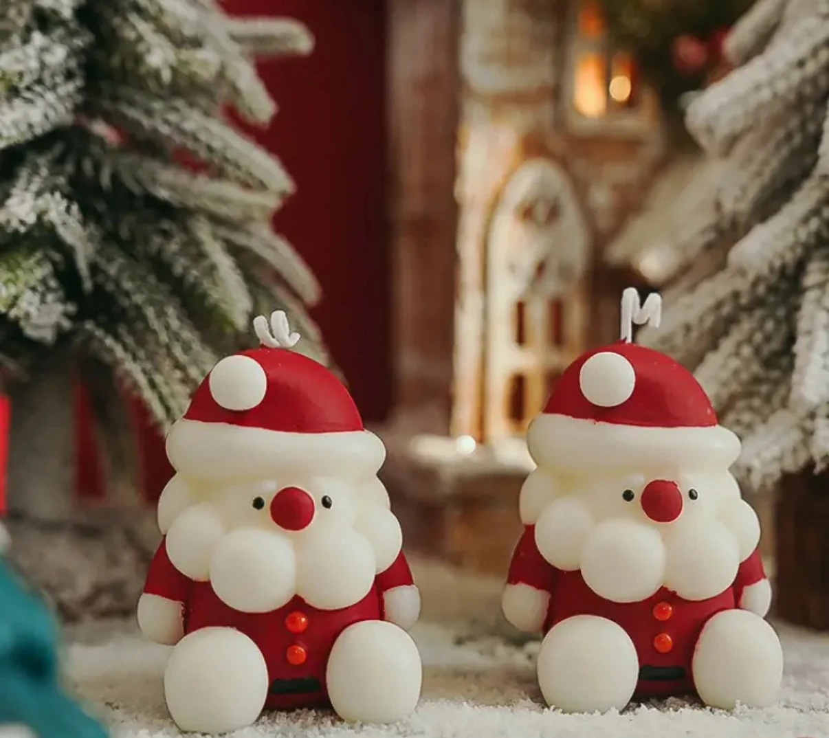 Handmade Santa Candle 