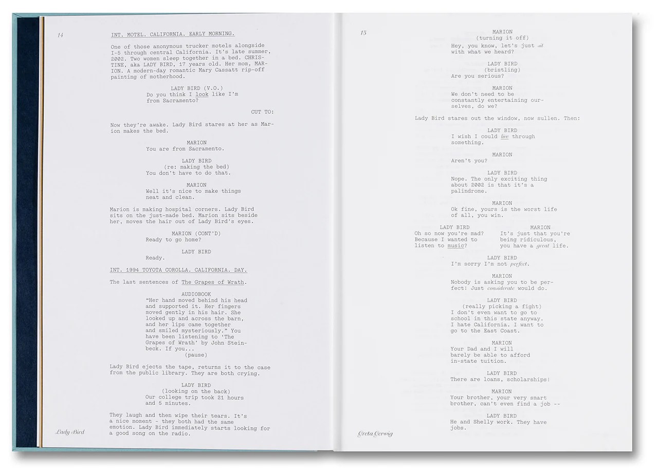 Lady Bird Screenplay Book by Greta Gerwig