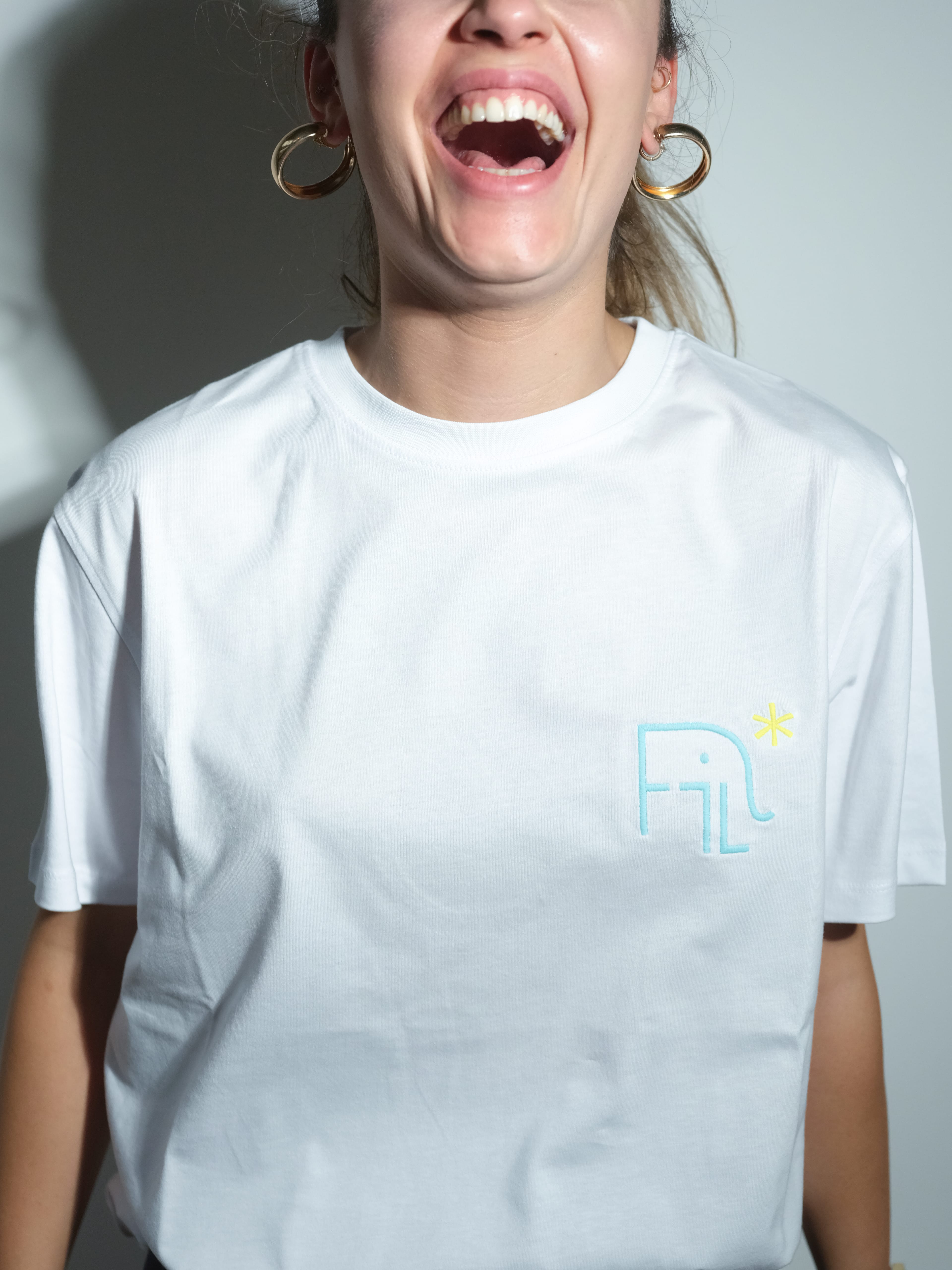 FiL x Reflect Studio Basic Lightweight T-Shirt - Beyaz