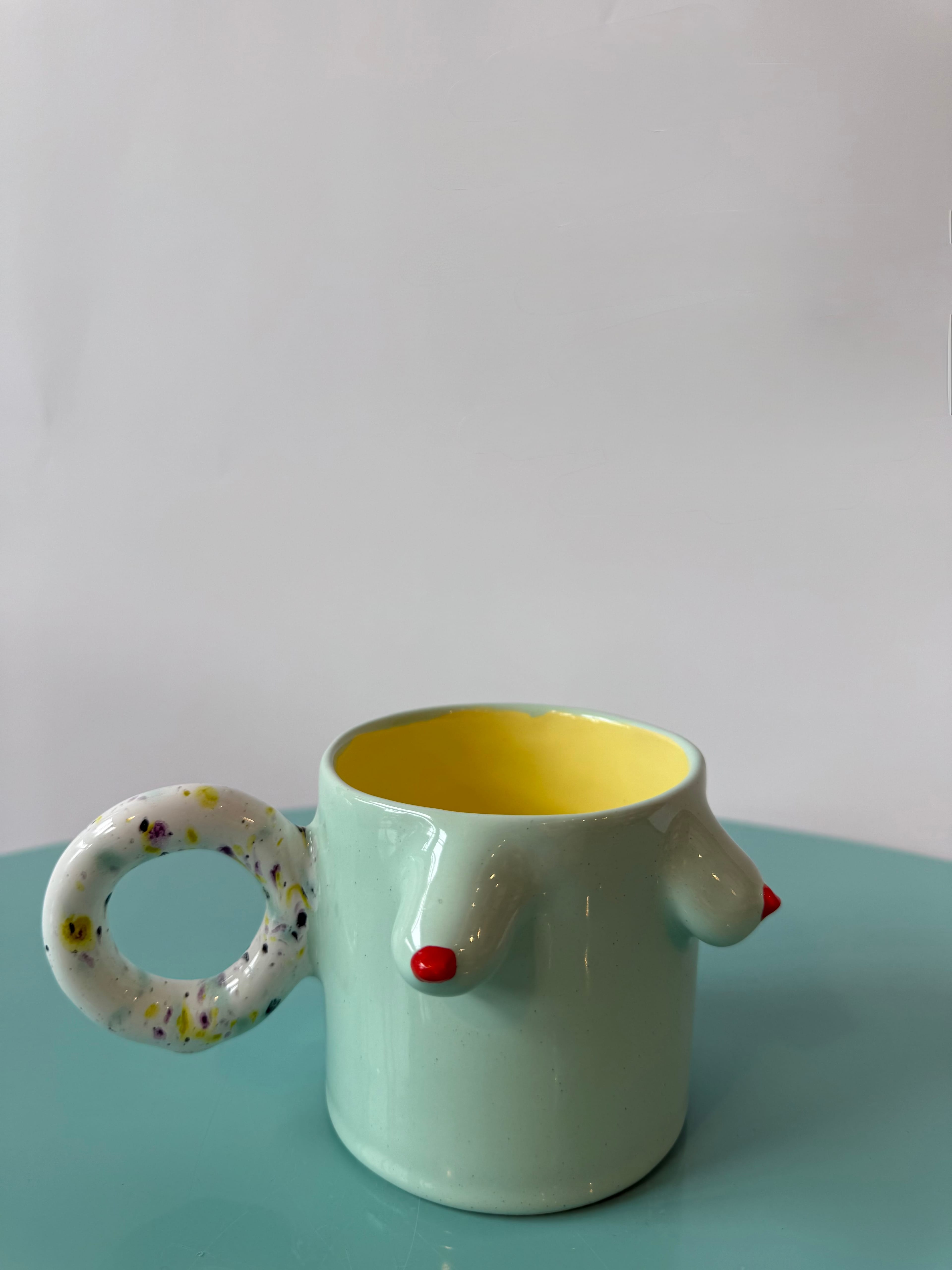 Desenli Kulplu Mavi Meme Mug by F2 Studio