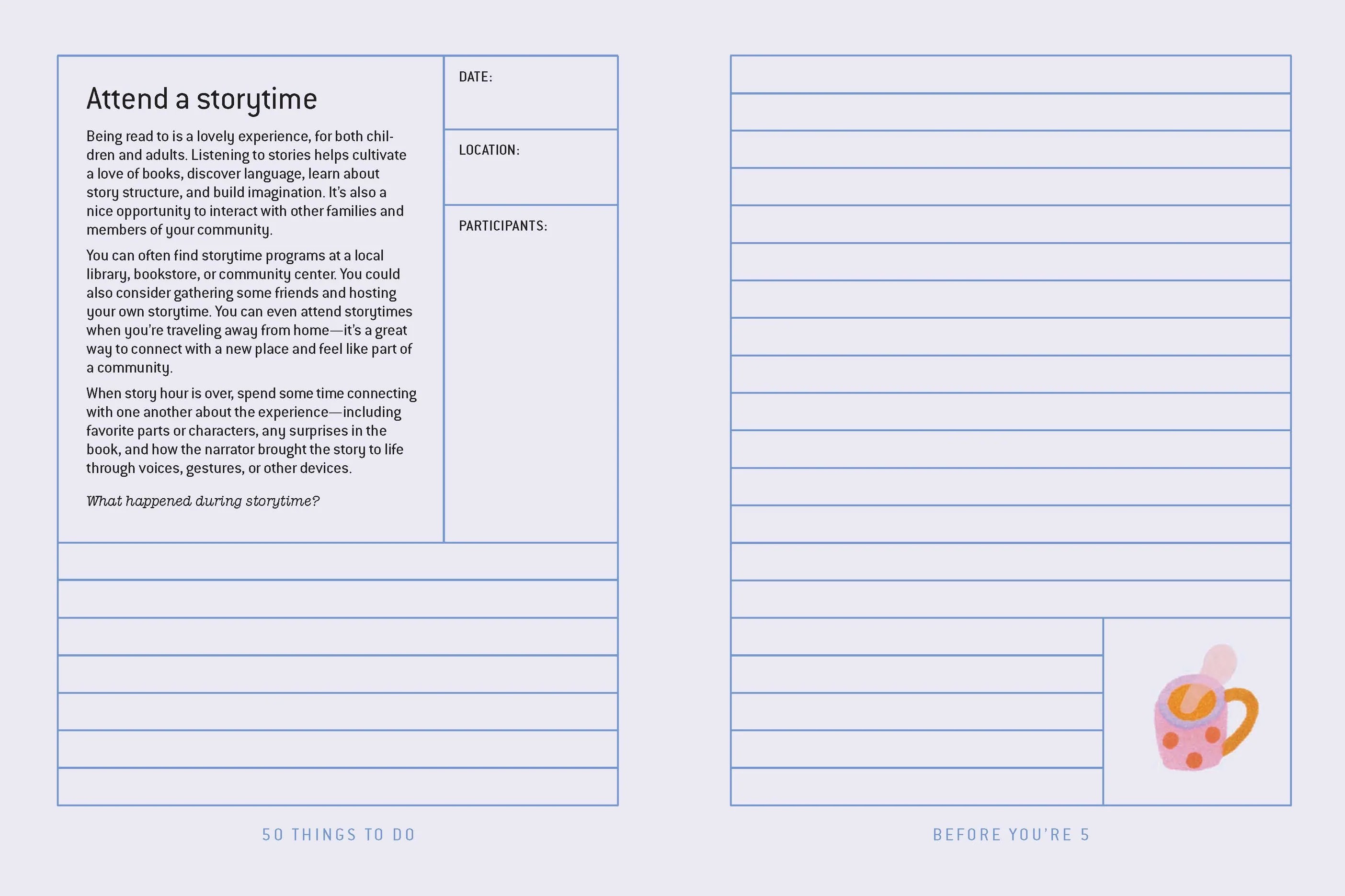 50 Things to Do Before You're 5 Journal
