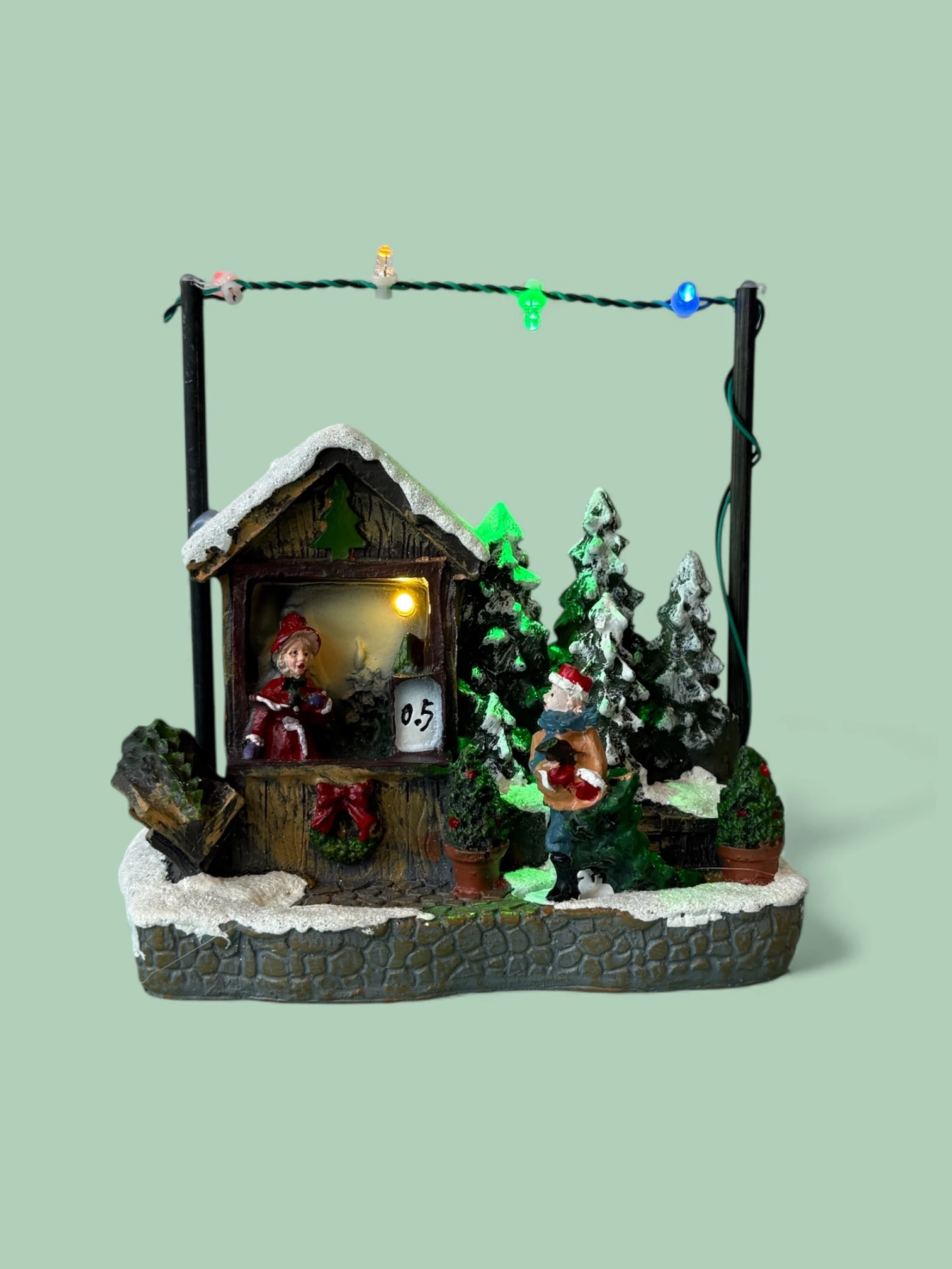 Miniature Christmas Tree Shop with Lights