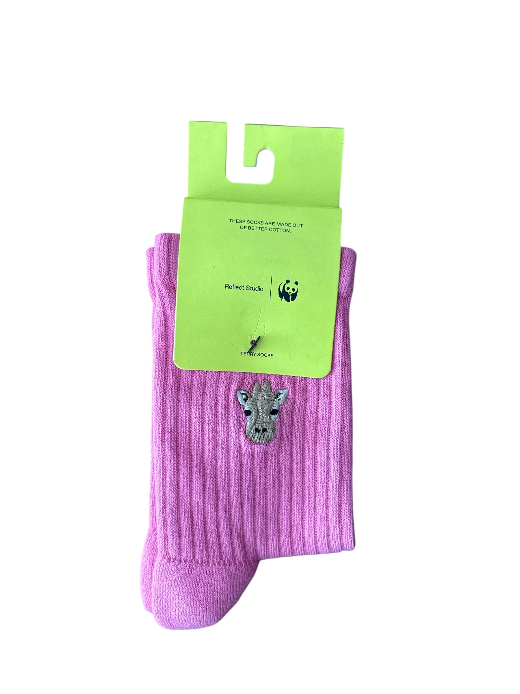 WWF Havlu Çorap -Pembe İnek