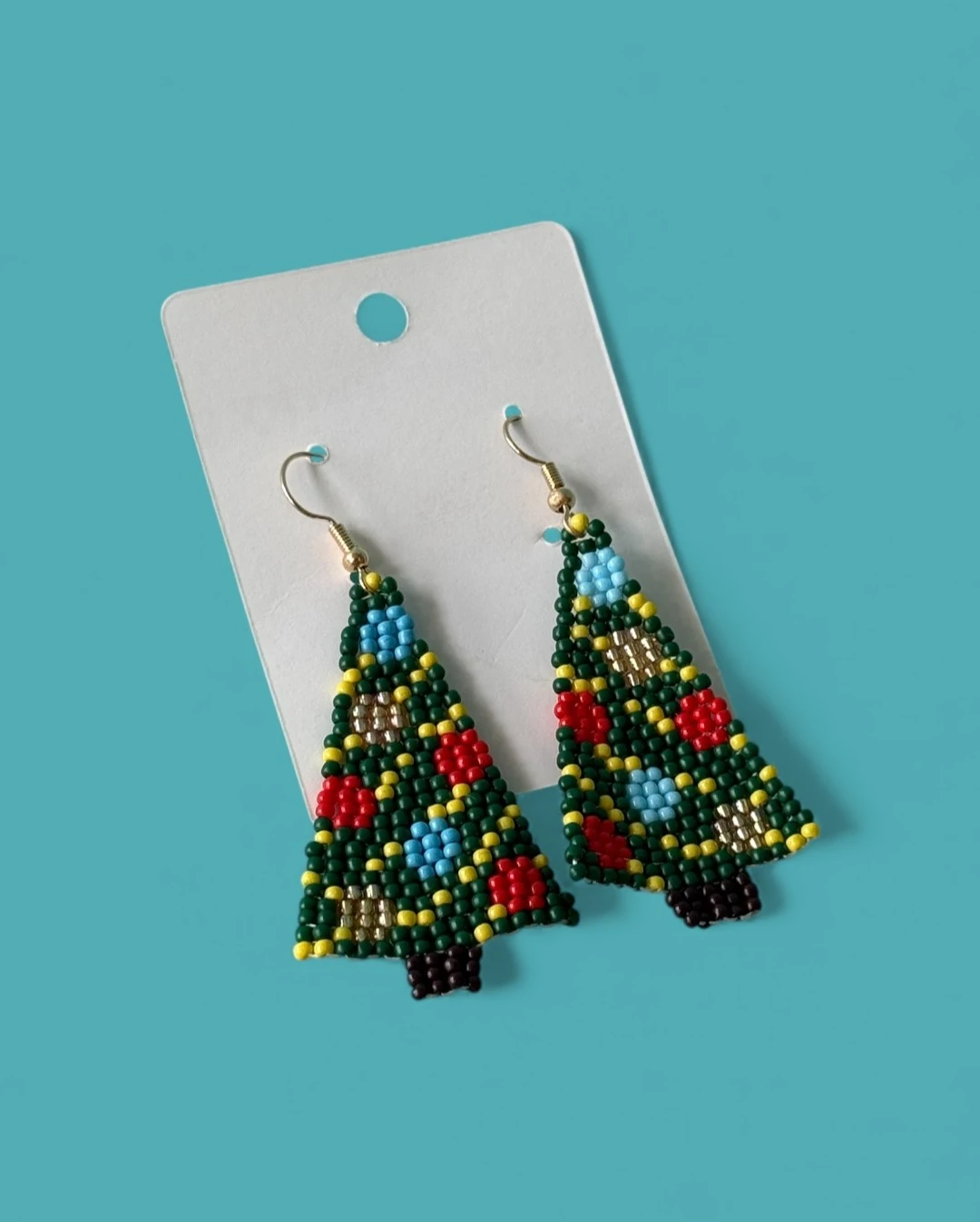 Bohemian Beaded Christmas Tree Drop & Dangle Earrings