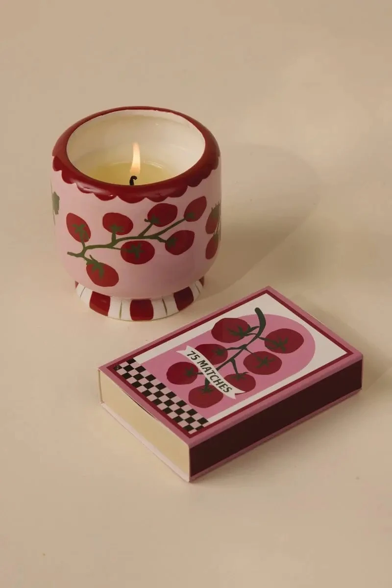 A DOPO TOMATO VINE CERAMIC CANDLE-HEIRLOOM TOMATO