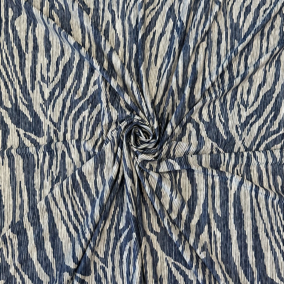 Fitilli Örme Polyviskon (Zebra Mavi)