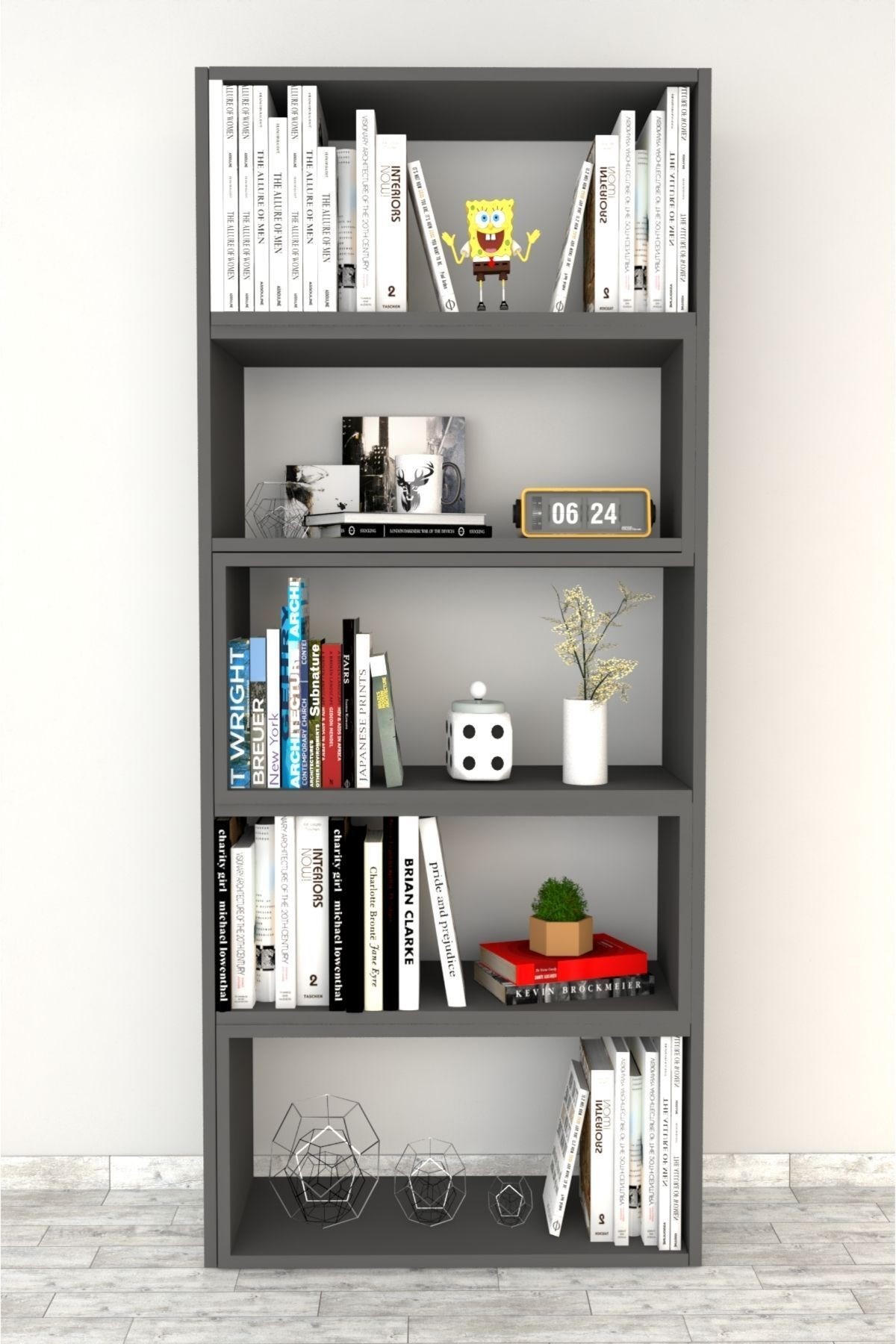 Office Dekoratif Kitaplık Antrasit