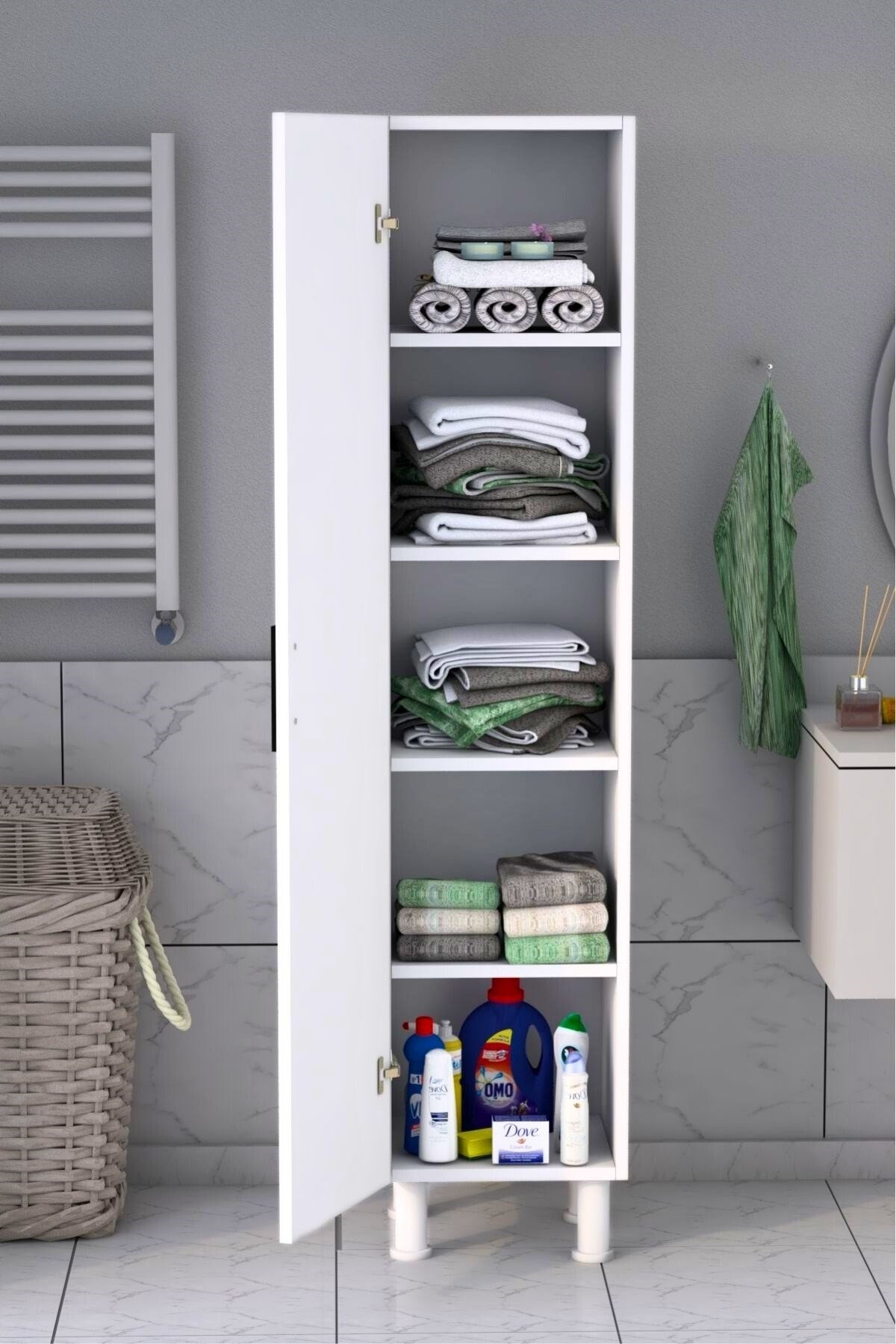 5 Raflı Banyo Boy Dolabı