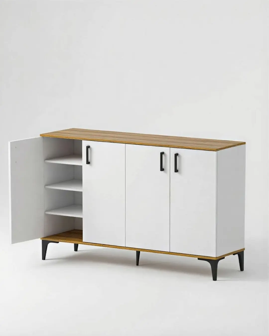 Çok Amaçlı Mutfak Dolabı Kahve Köşesi 4 Kapaklı Kiler Dolabı
