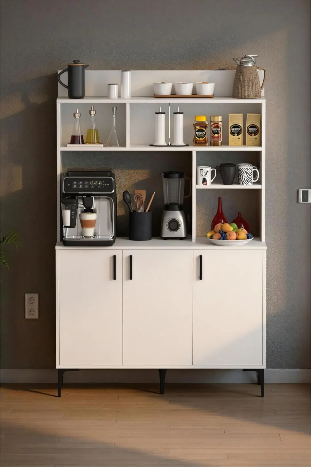Espresso 3 Kapaklı Raflı Kahve Köşesi Fiyatı ve Modelleri | Moonlife