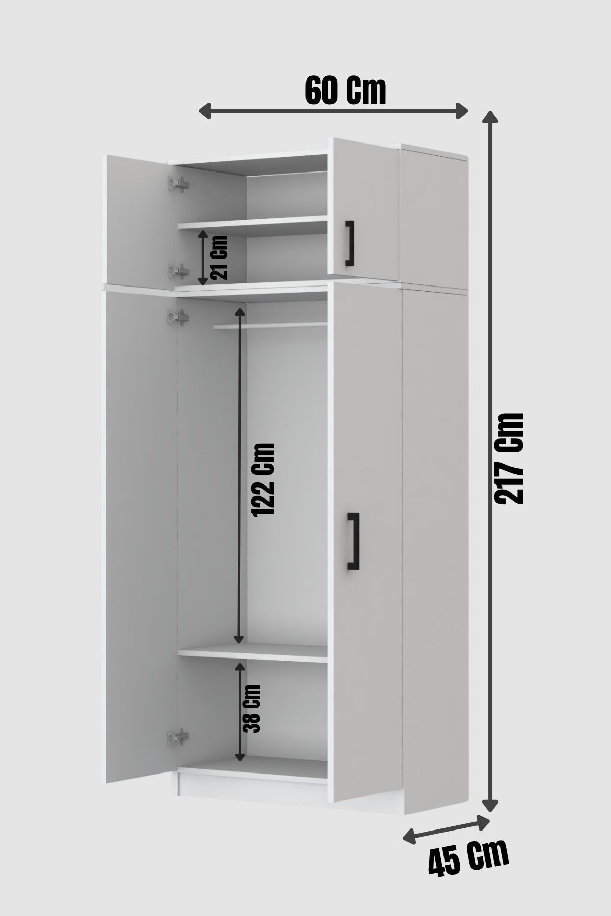 Lenor 4 Kapak Gardrop 217x60x45  Çam