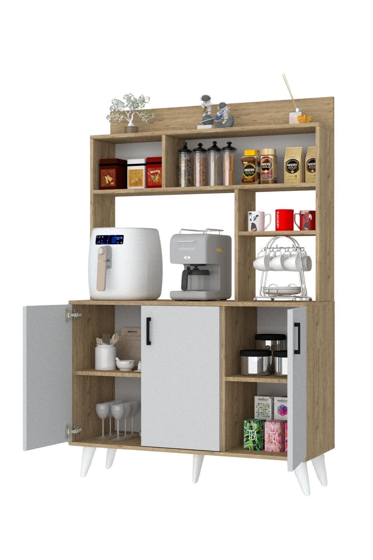 Espresso 3 Kapaklı Kahve Köşesi Çam Beyaz