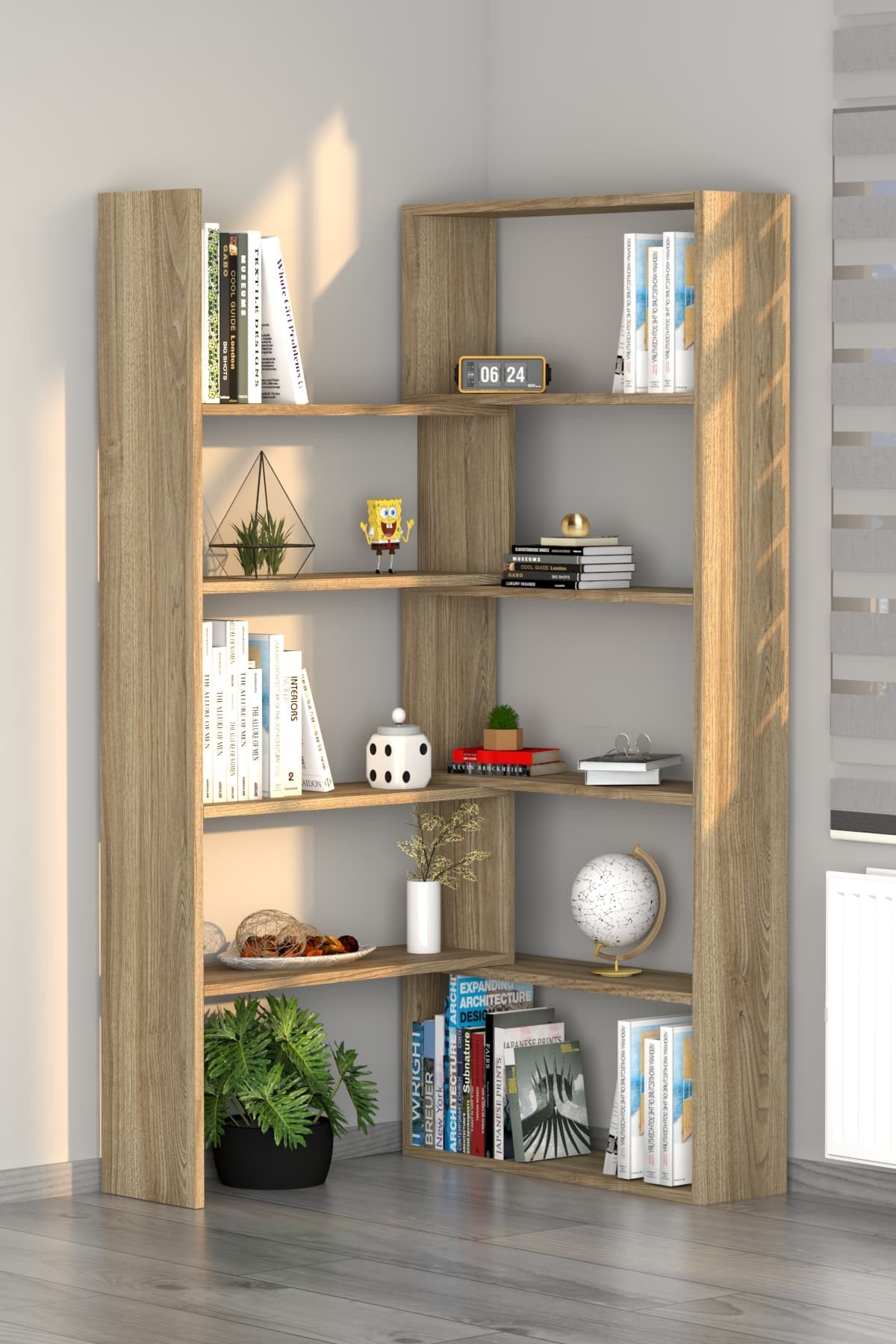 Office Dekoratif Kitaplık Cam