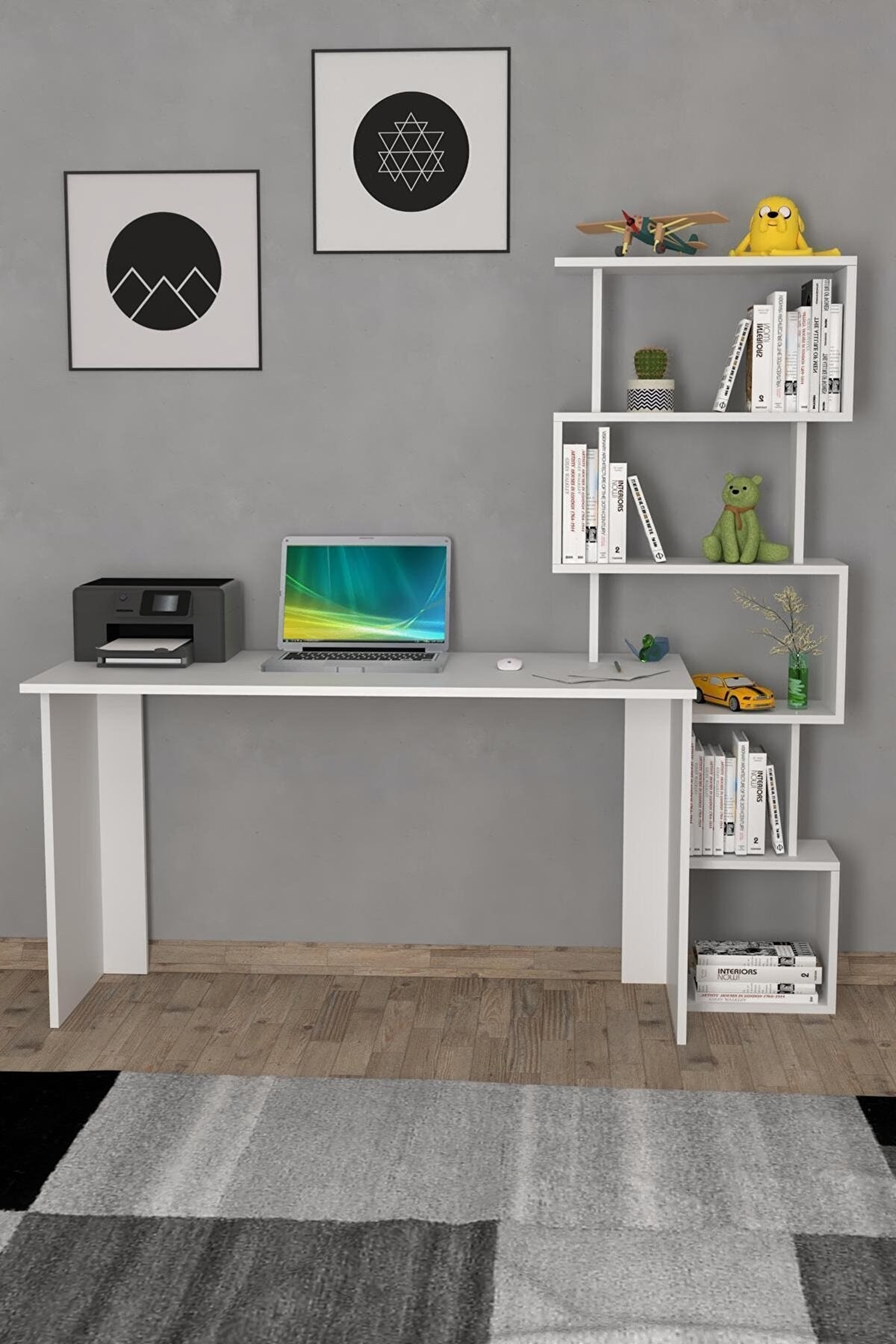 Yakamoz Kitaplıklı Çalışma Masası