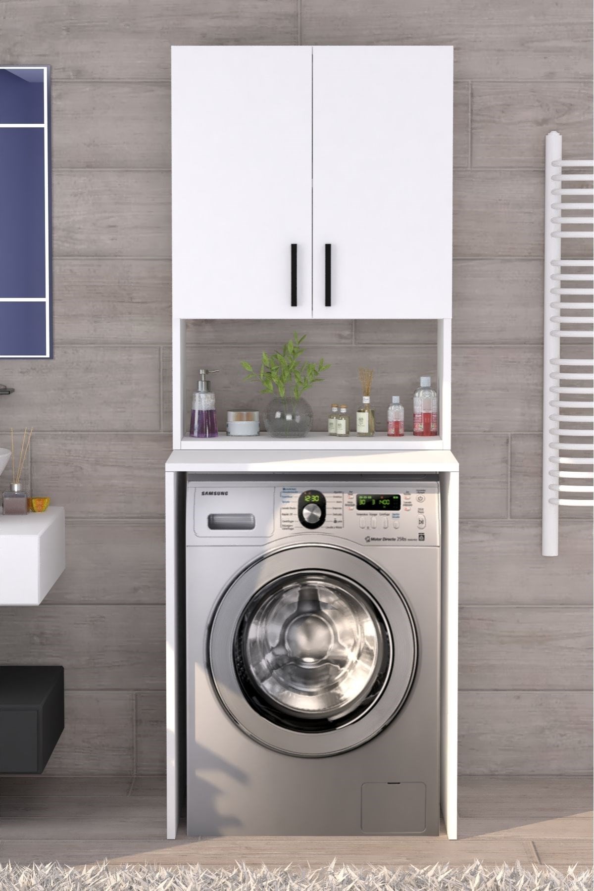 Üst Dolaplı Çok Amaçlı Çamaşır Makinesi Dolabı 