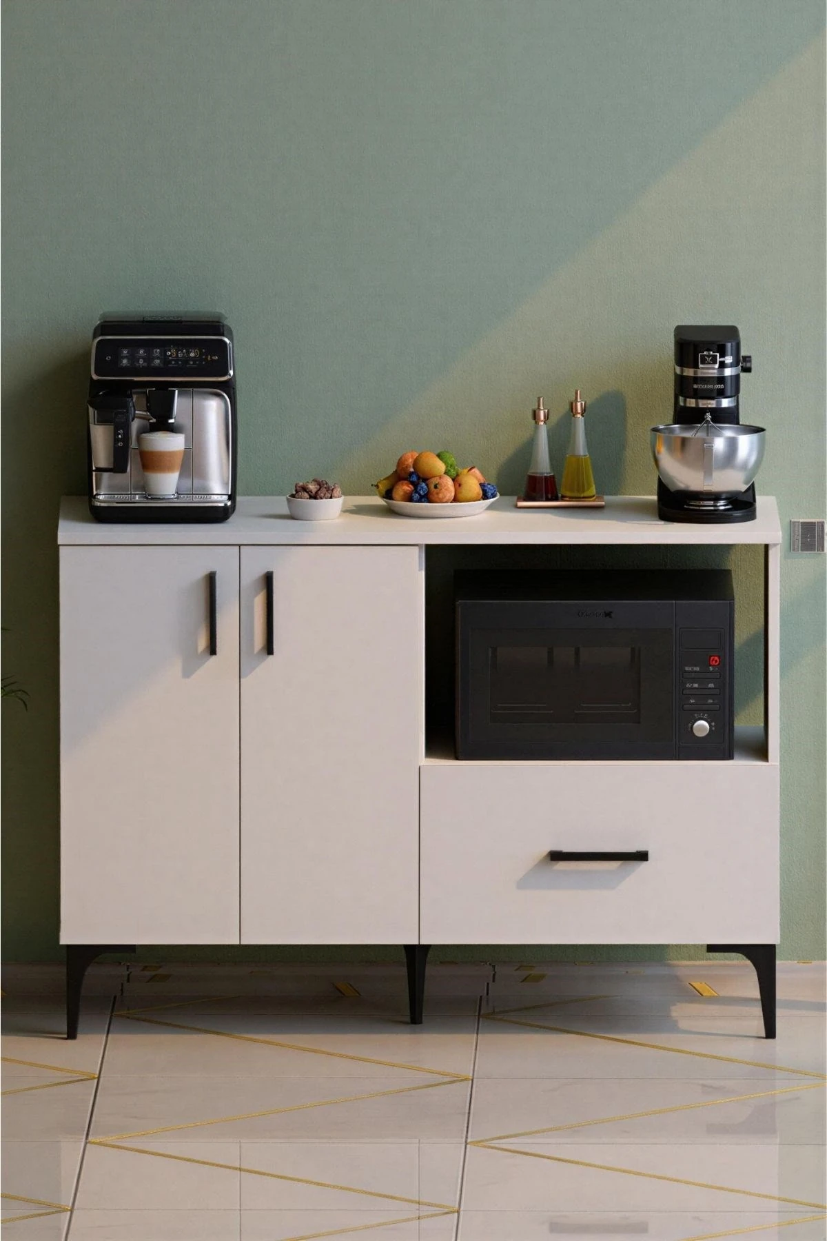 Palvin 2 Kapaklı Tek Çekmeceli Çok Amaçlı Dolap Beyaz Fiyatı ve