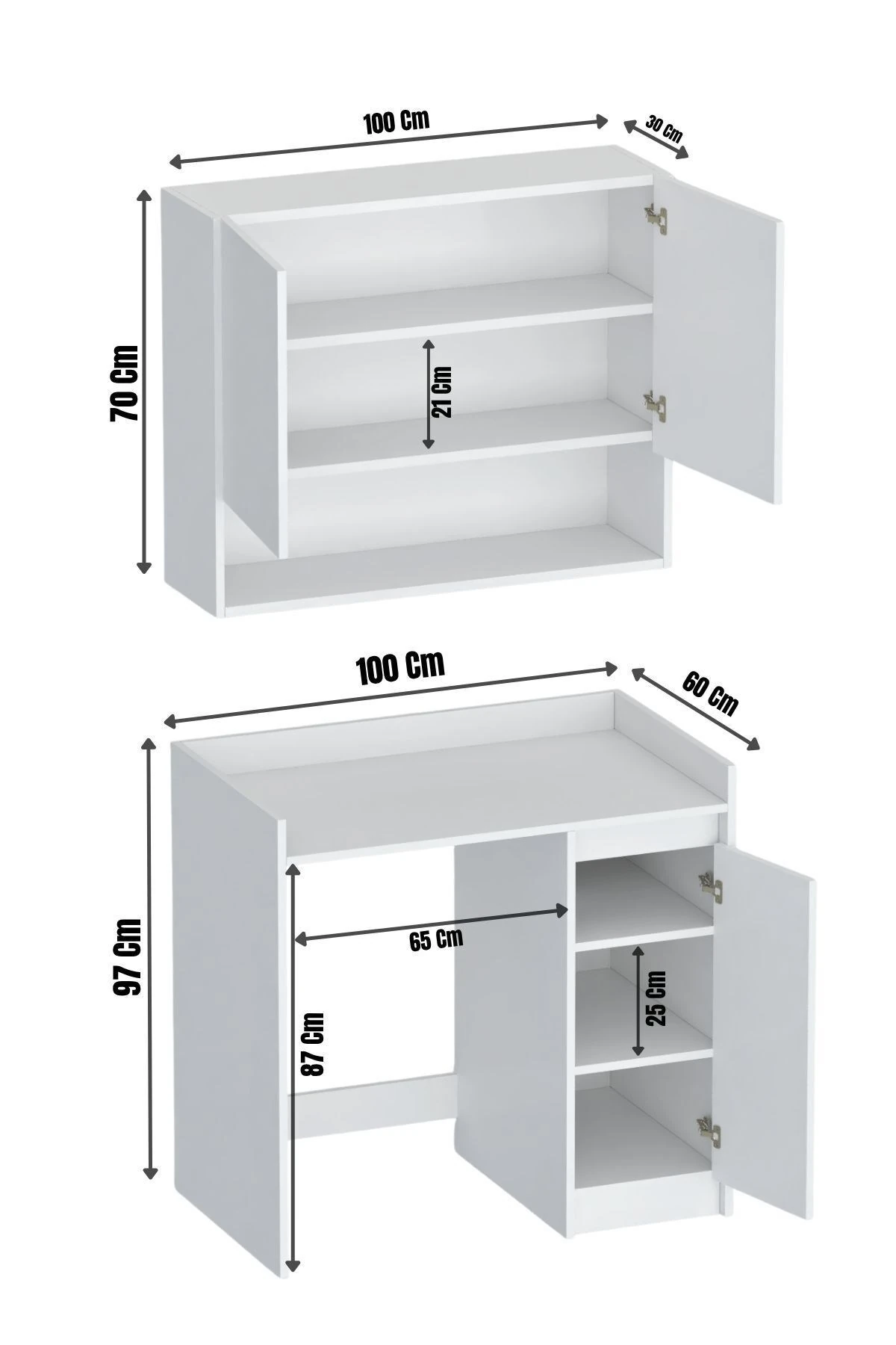 Lucas 2 Kapaklı Üst Dolaplı Çok Amaçlı Çamaşır Dolabı