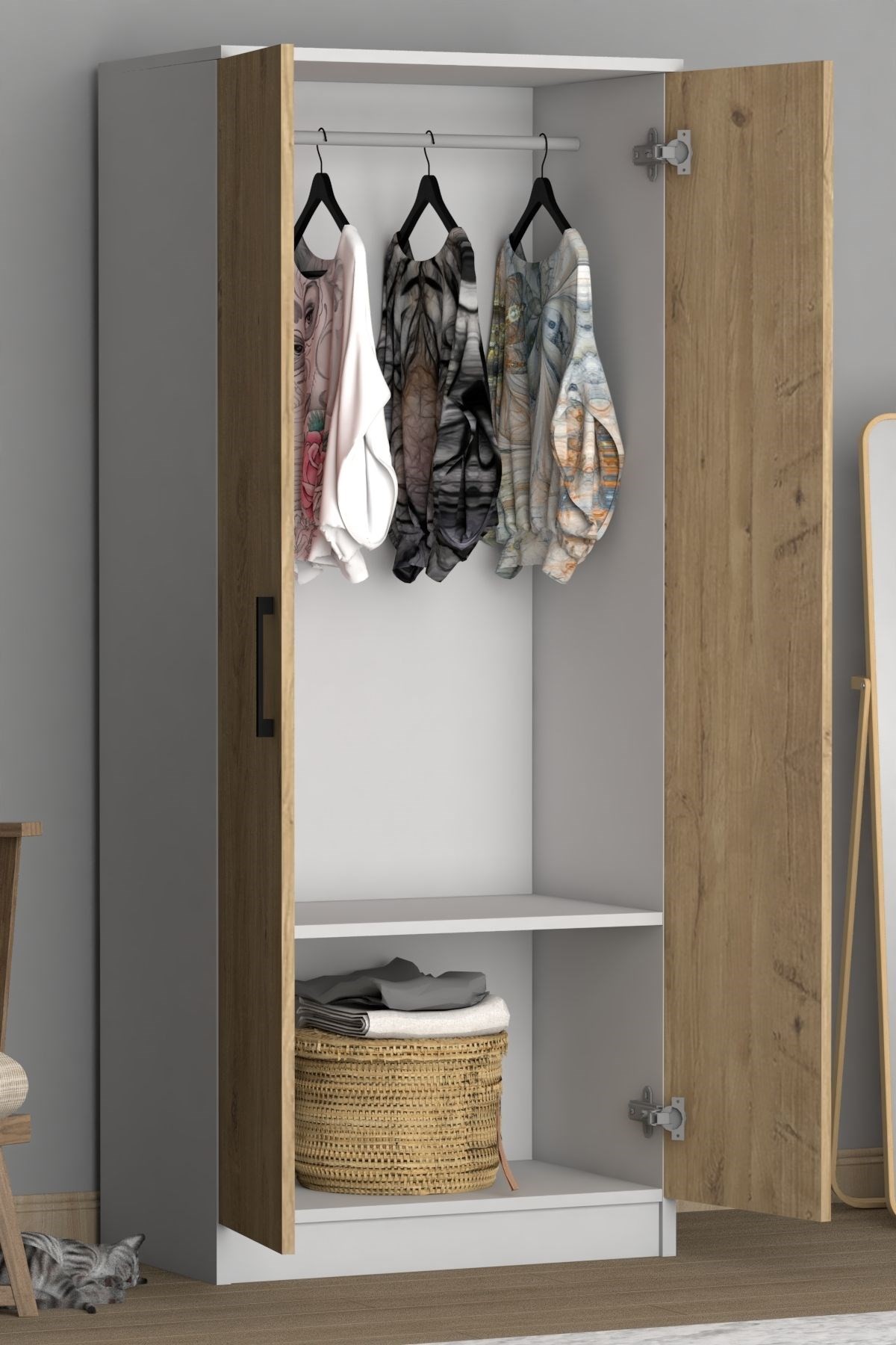 Noya 2 Kapaklı Gardırop Çam