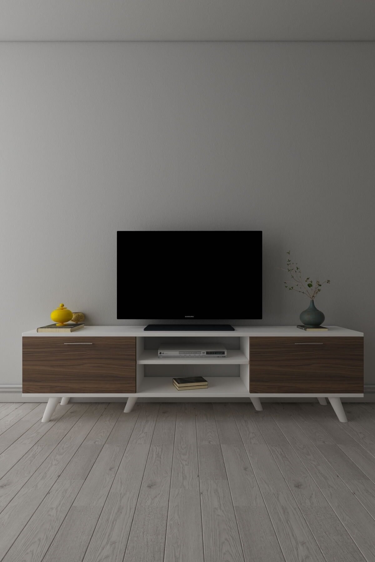 İstanbul Tv Sehpası Beyaz Ceviz