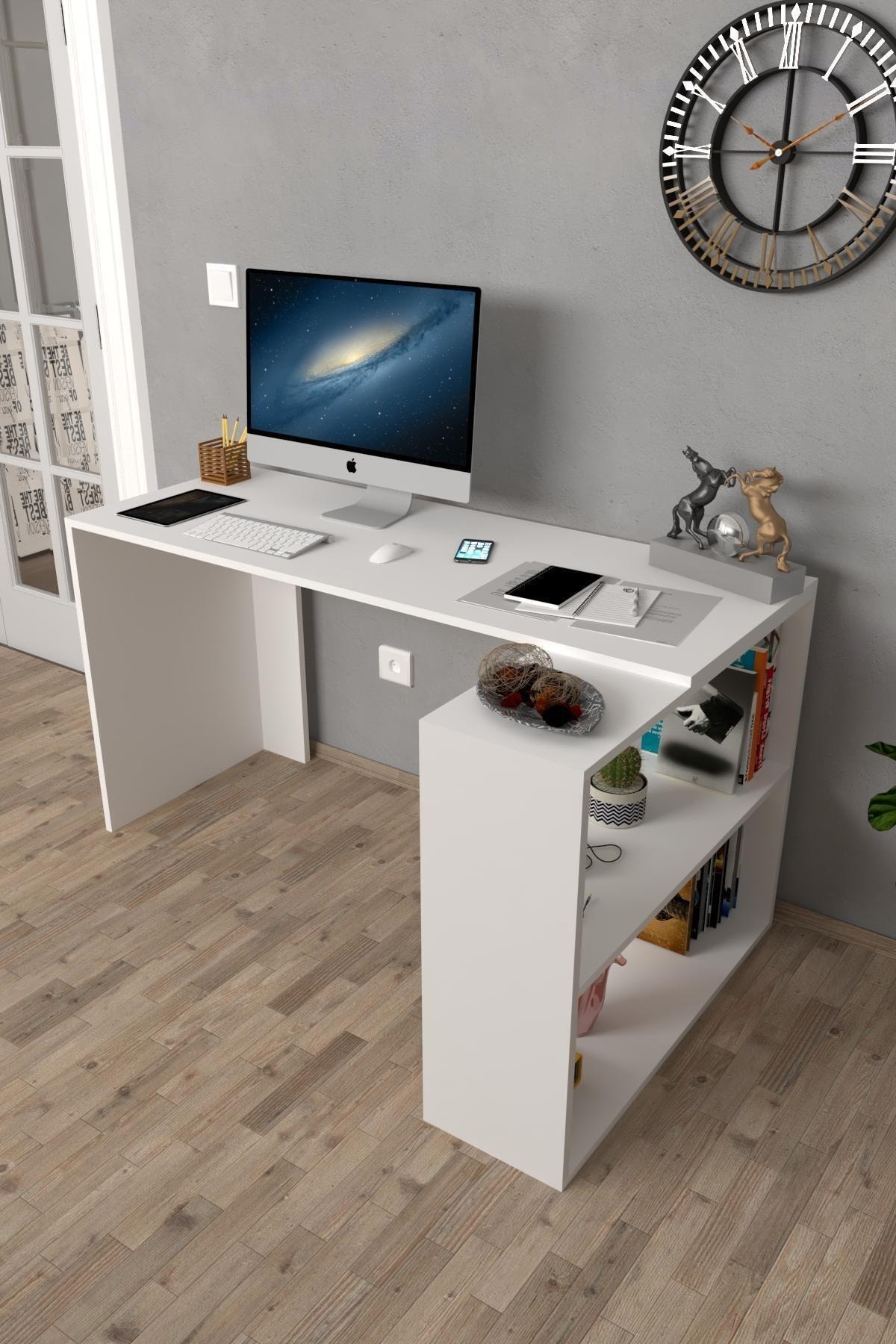 Atlas Kitaplıklı Çalışma Masası