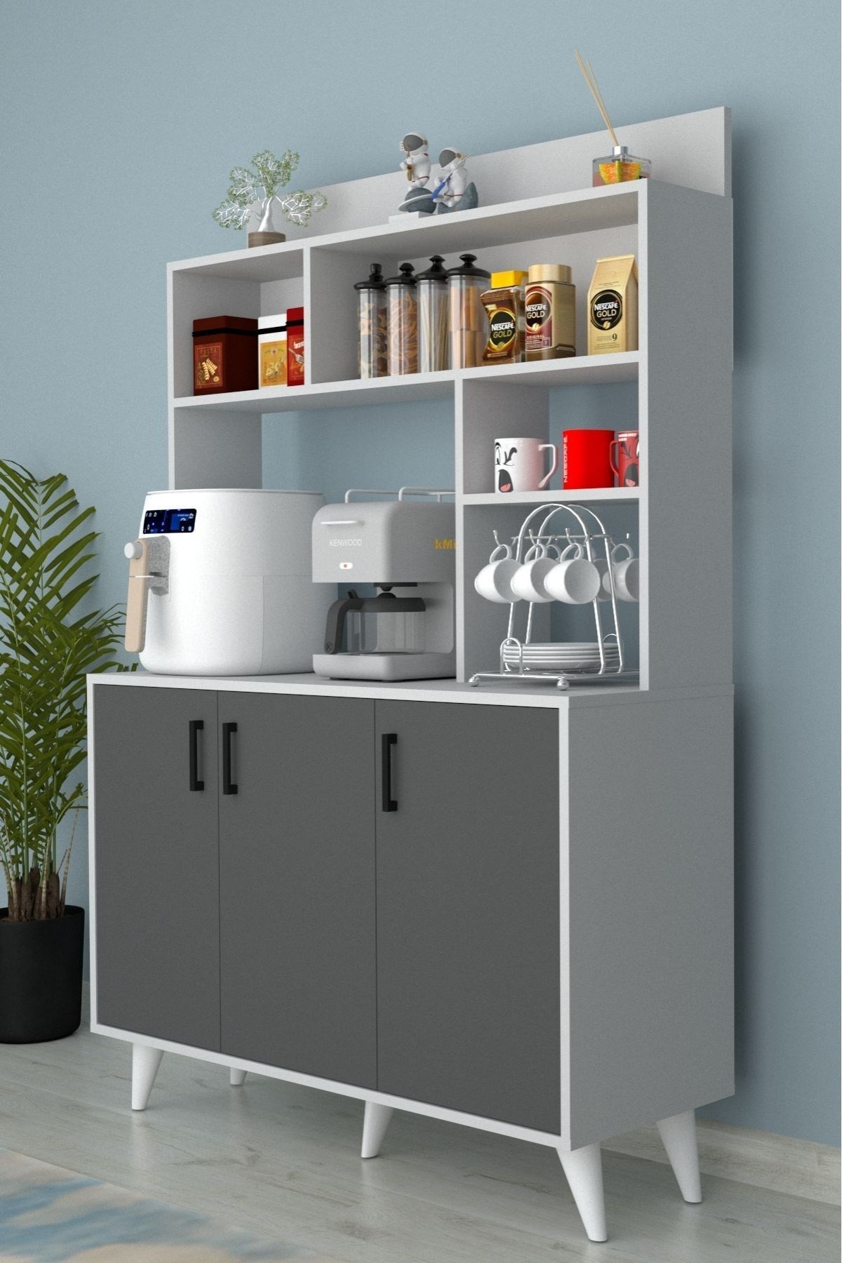 Espresso 3 Kapaklı Kahve Köşesi Antrasit