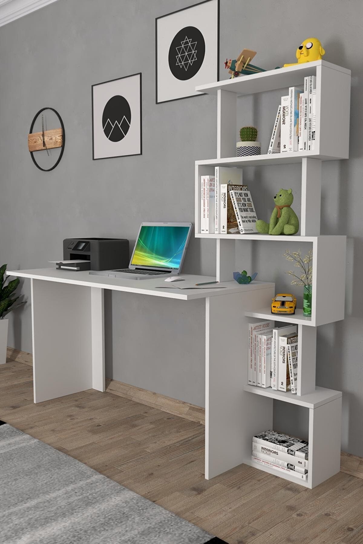 Yakamoz Kitaplıklı Çalışma Masası