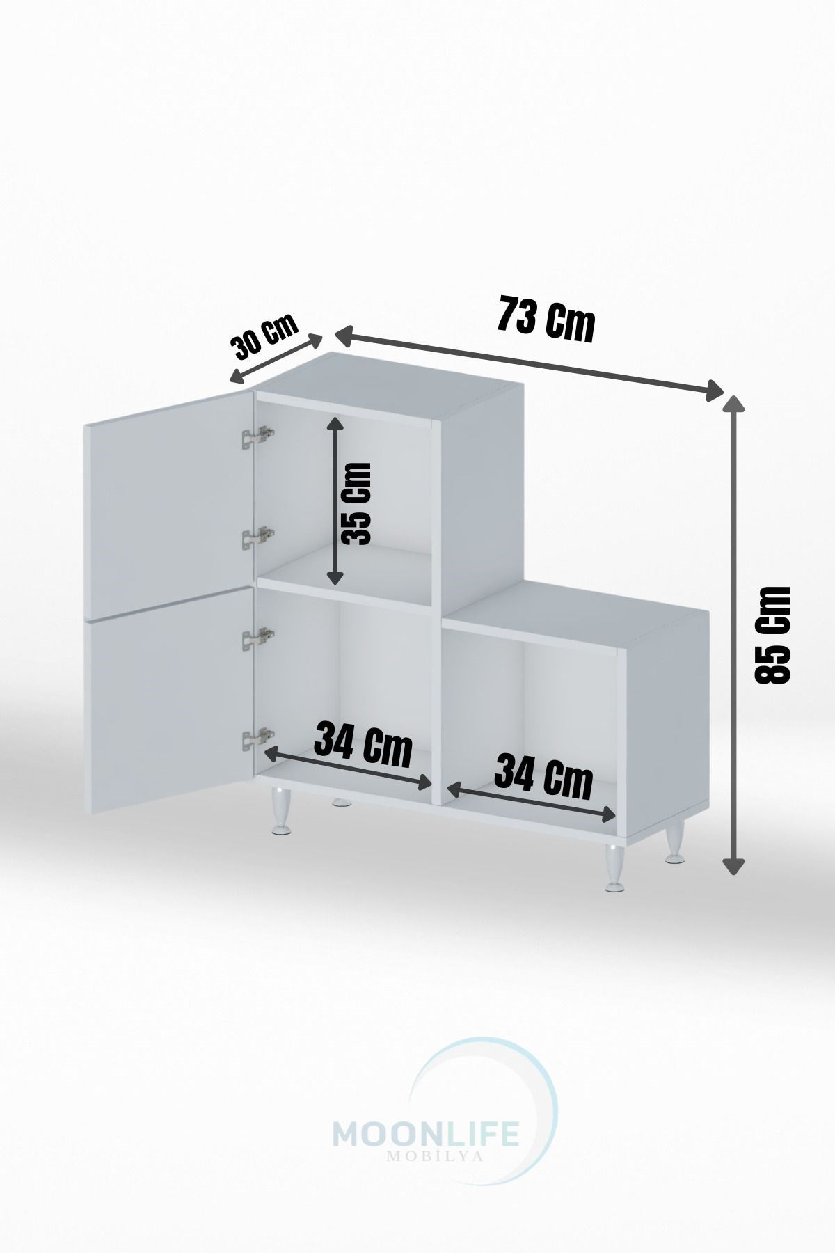 2 Kapaklı L Çok Amaçlı Banyo Dolabı 