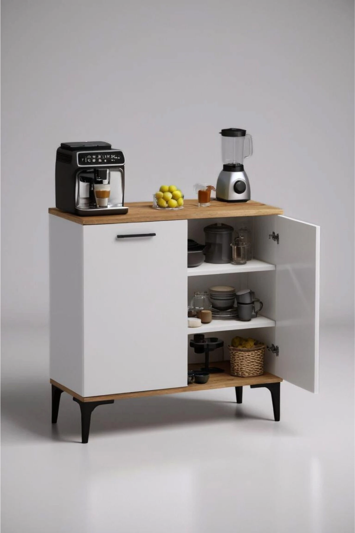 Vanesa 2 Kapaklı Mutfak,Kiler Dolabı,Kahve Köşesi Çok Amaçlı Dolap