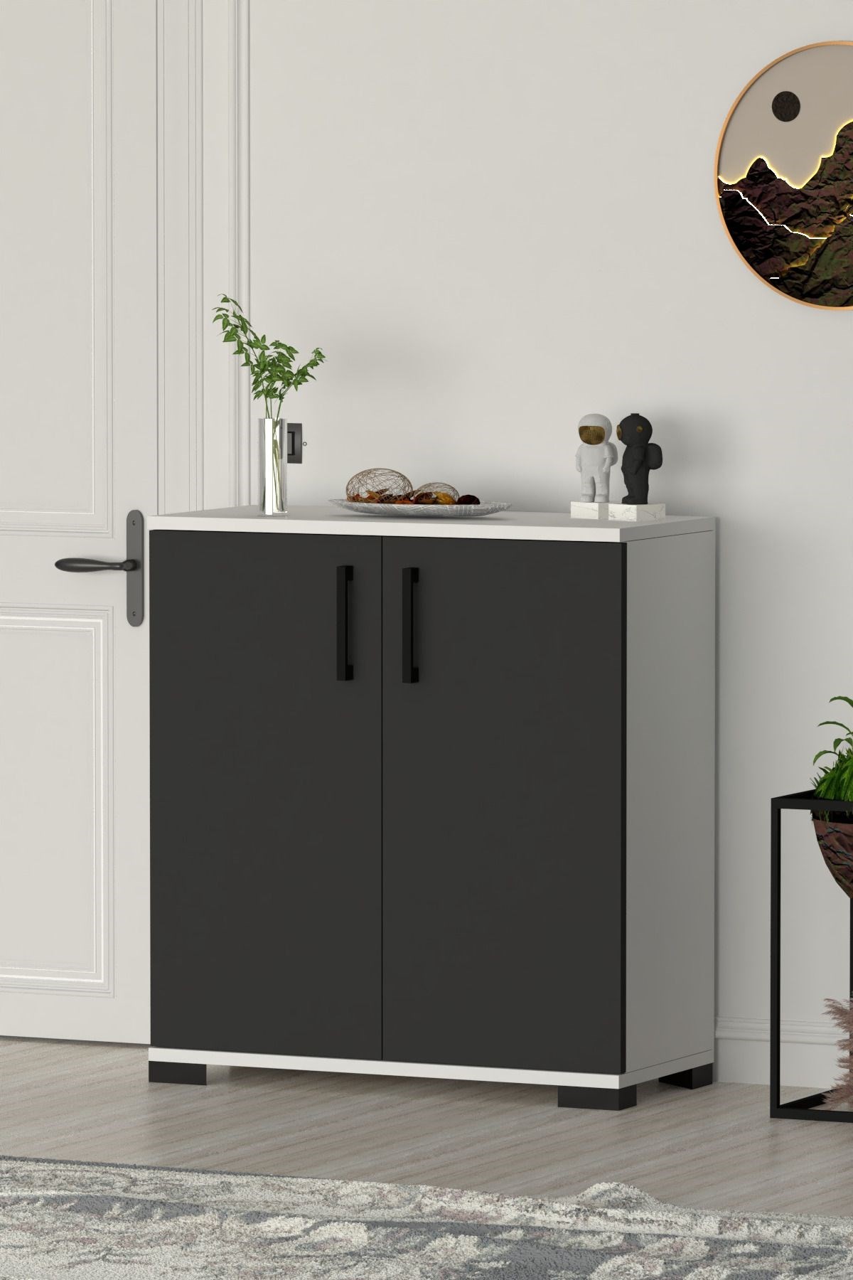 Athena Çok Amaçlı 2 Kapaklı ,Kahve Köşesi,Mutfak,Banyo, Kiler Dolabı Antrasit