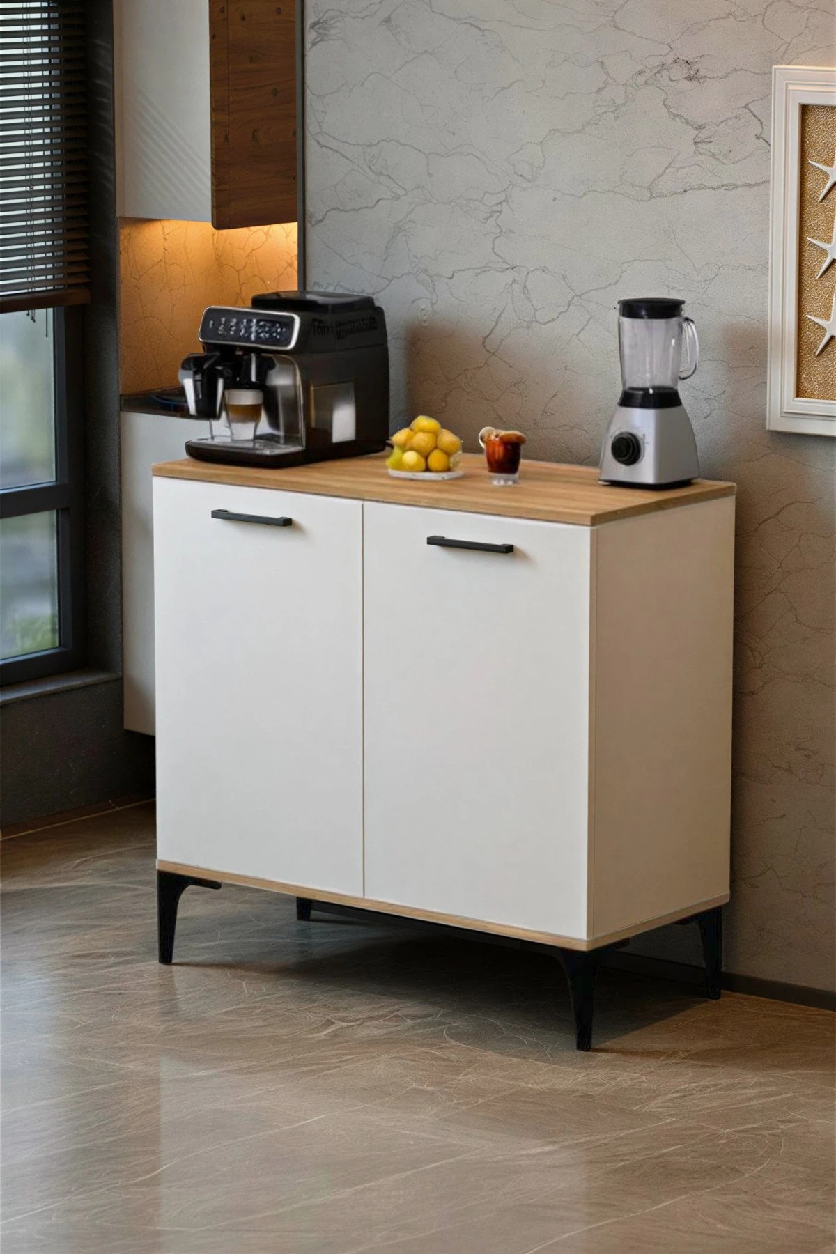 Vanesa 2 Kapaklı Mutfak,Kiler Dolabı,Kahve Köşesi Çok Amaçlı Dolap