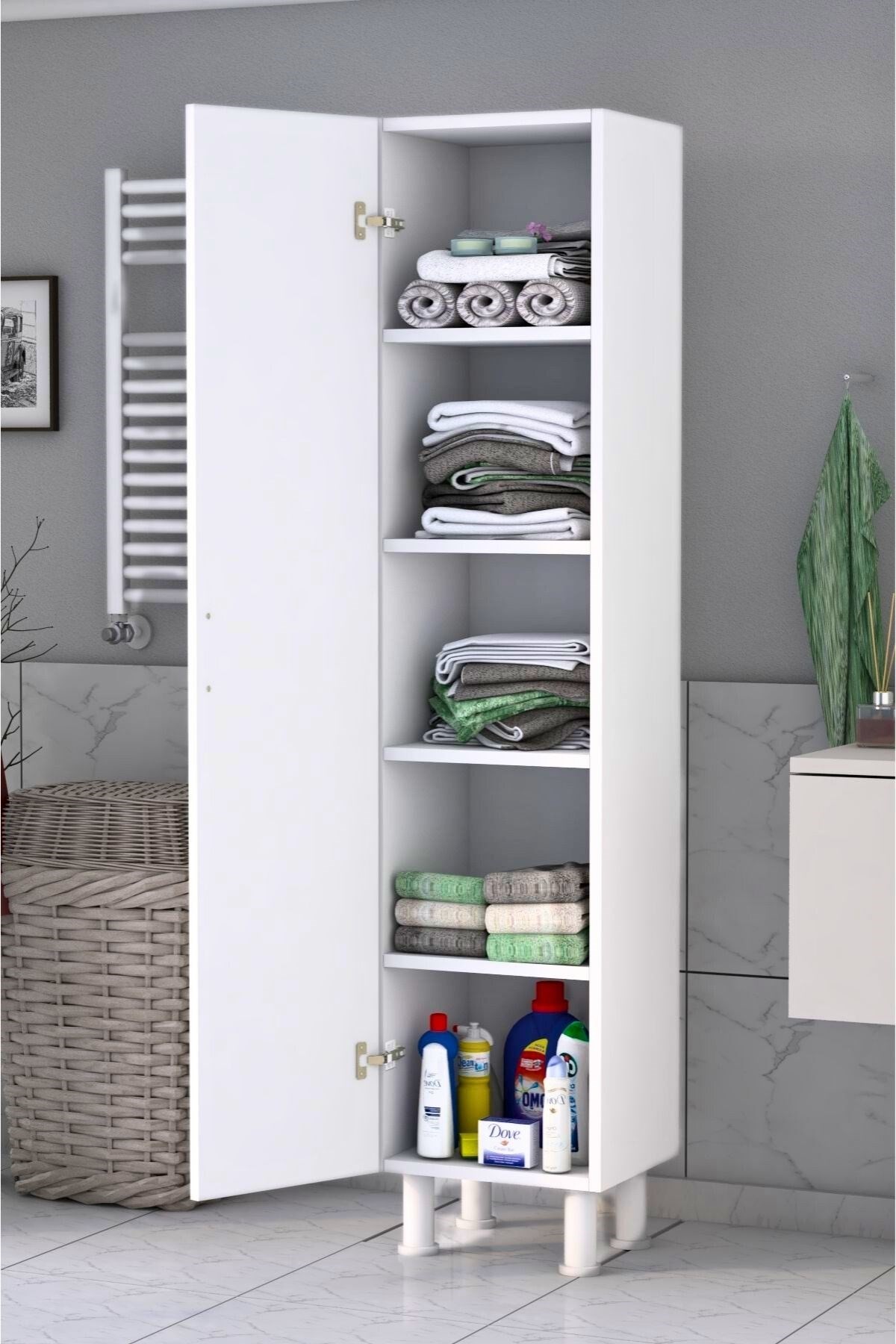 5 Raflı Banyo Boy Dolabı