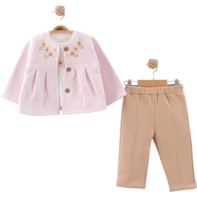 NAKIŞLI ÜÇ İP HIRKALI TAKIM