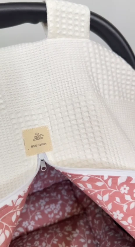 ÇİFT TARAFLI MÜSLİN PUET ÖRTÜSÜ VE MİNDERİ ÇİÇEK DEEN