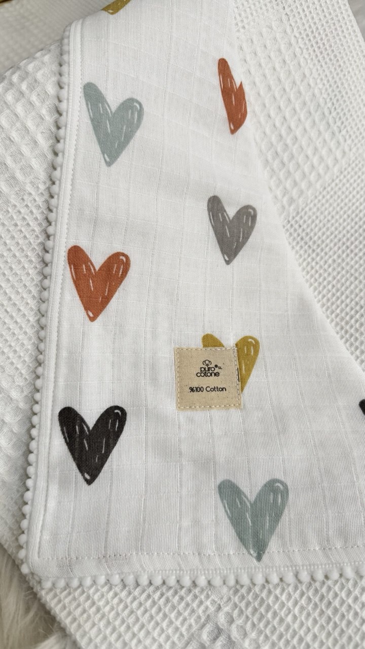 ÇİFT TARAFLI MÜSLİN PİKE-KALPLER